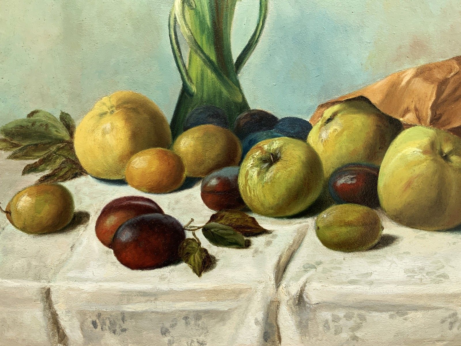 Museum Quality Still Life Oil Painting Edwardian Antique Signed Original (3of3) photo vintage