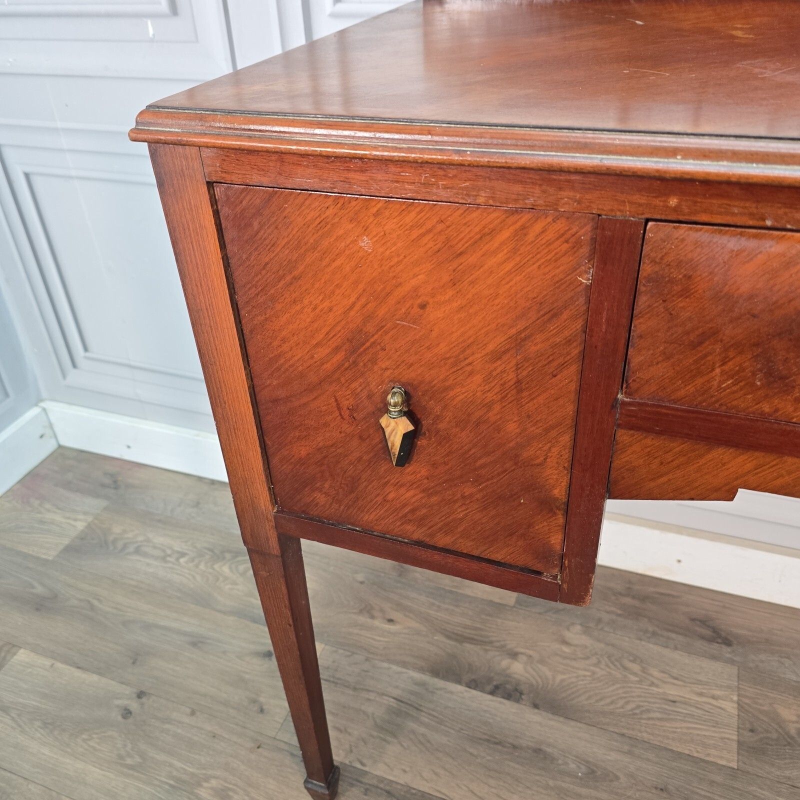 photo vinterior Antique Writing Desk Wooden Mahogany Veneer Console Dressing Table  Sideboard.