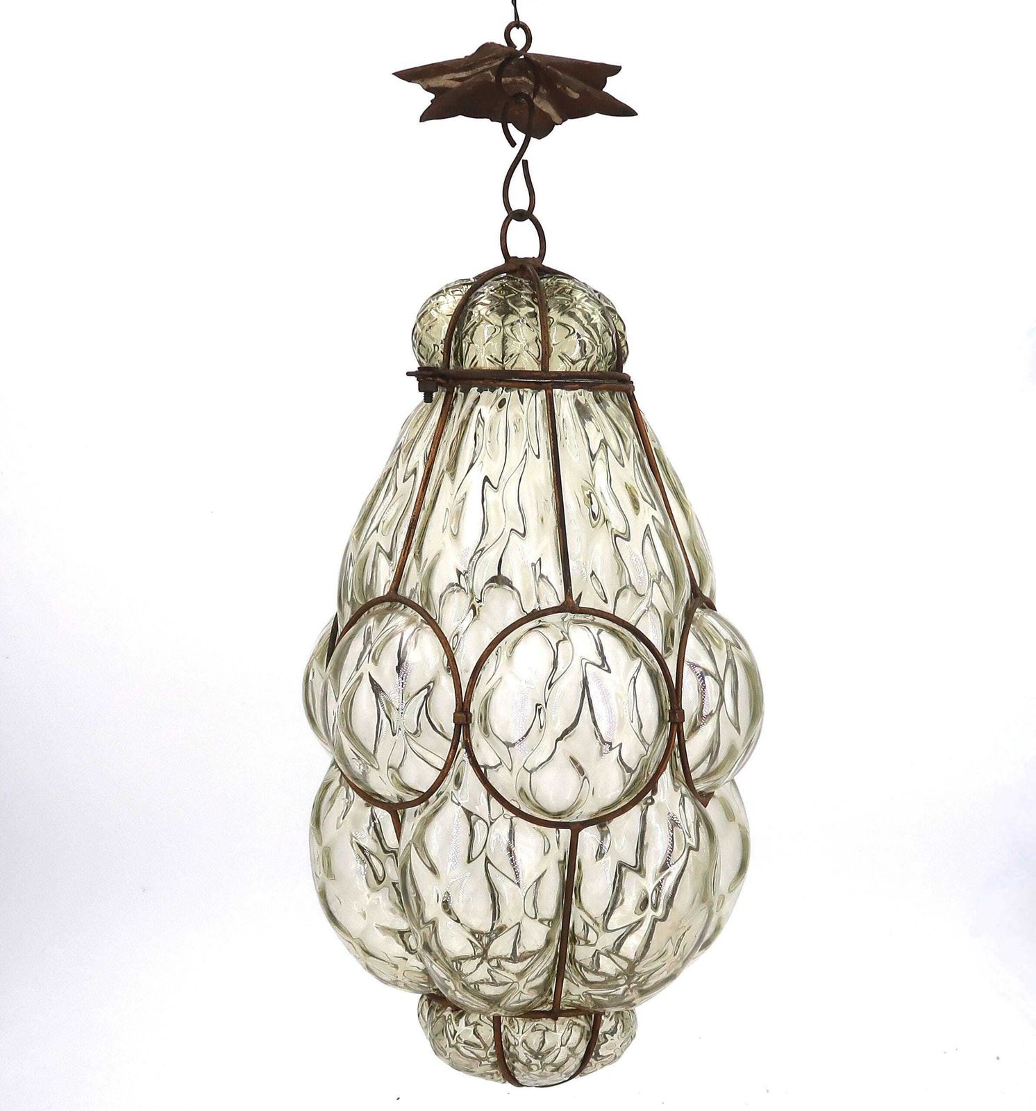 Venetiaanse Murano lantaarn plafondlamp, jaren 1970 / Italiaans interieur, kooi, hanglamp, Boho Chic, Bohemian, woondecoratie photo furniture