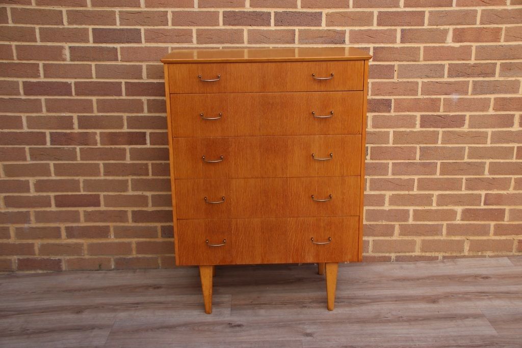 Mid Century Oak Chest Of Drawers