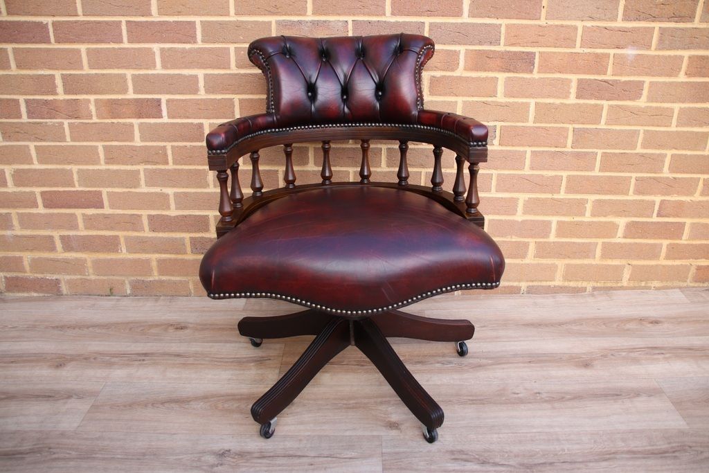 Vintage Chesterfield Captains Chair photo for sale