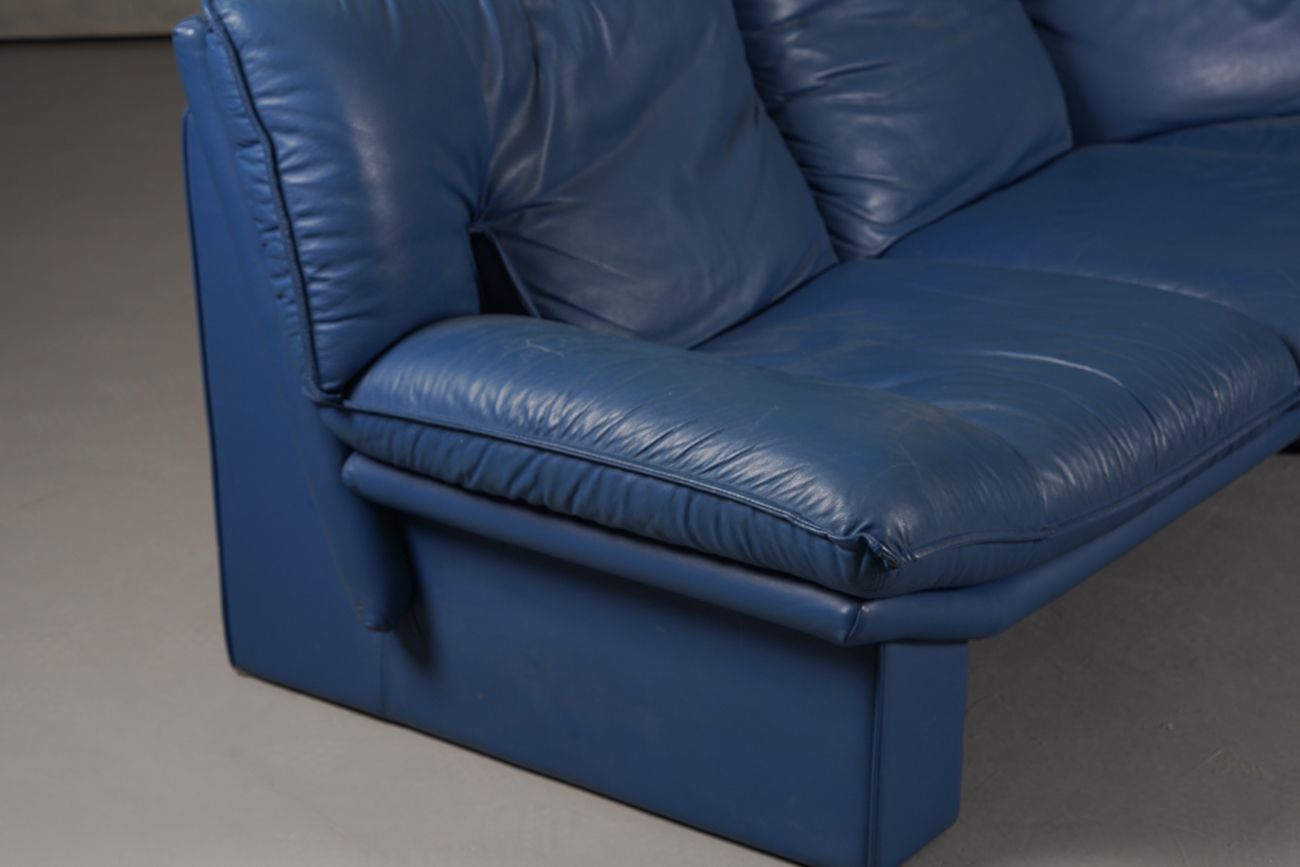 Nicoletti Salotti Post Modern Leather Sofa, Italy 1980’s photo furniture