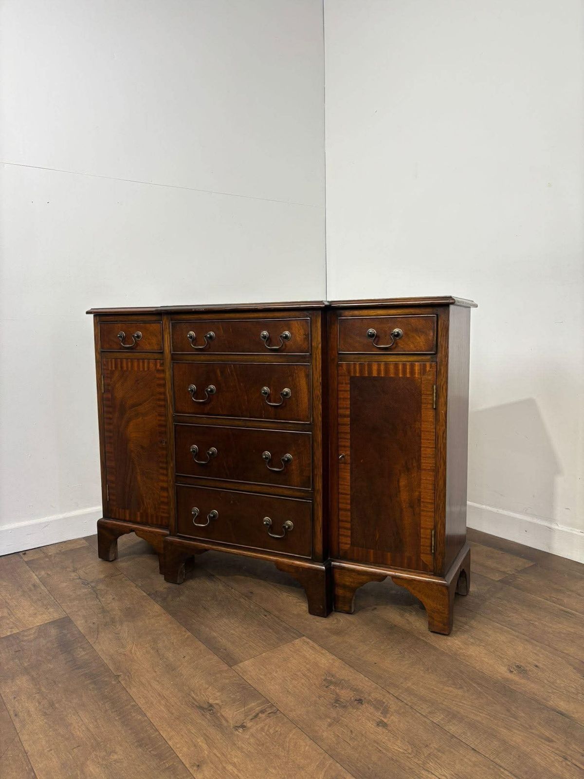 Furniture Reproduction Mahogany Crossbanded Breakfront Sideboard photo