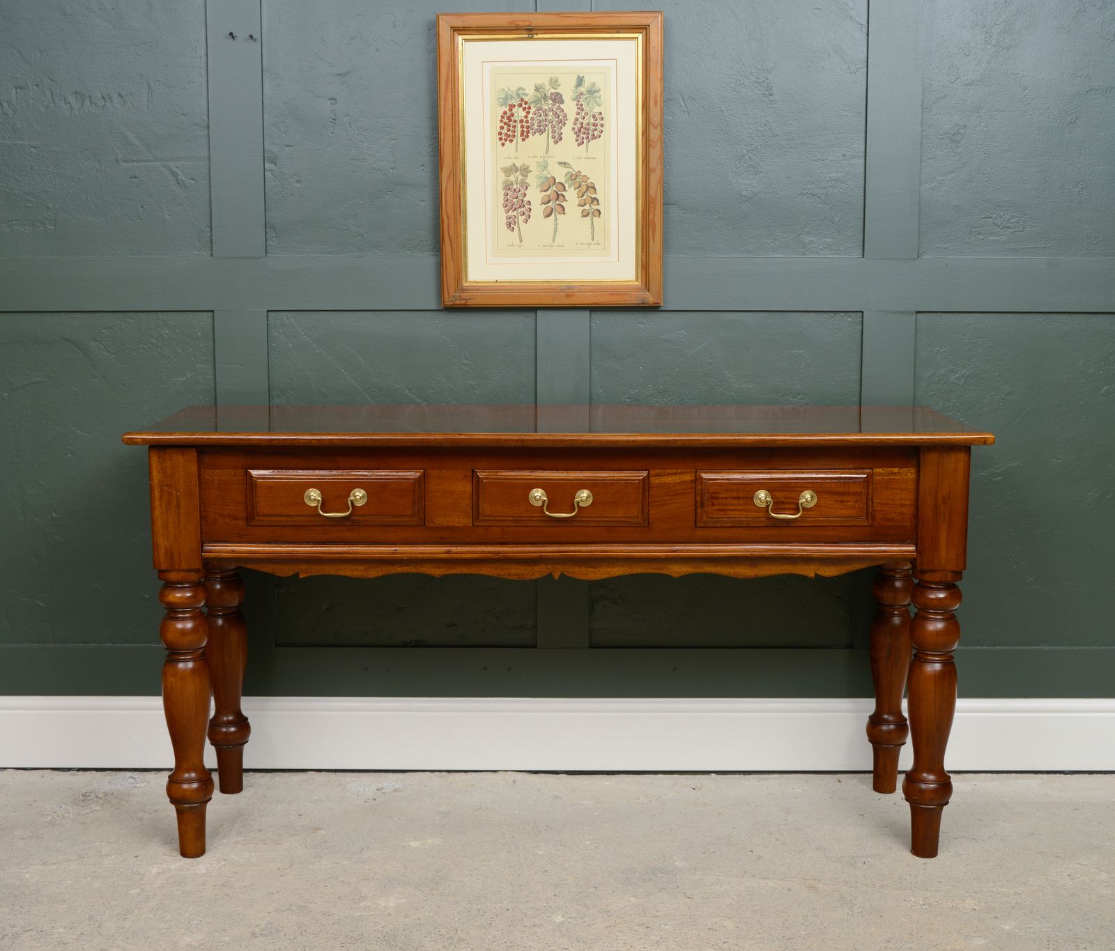 Antique Style Long Console  Hardwood Mahogany Finish photo buy