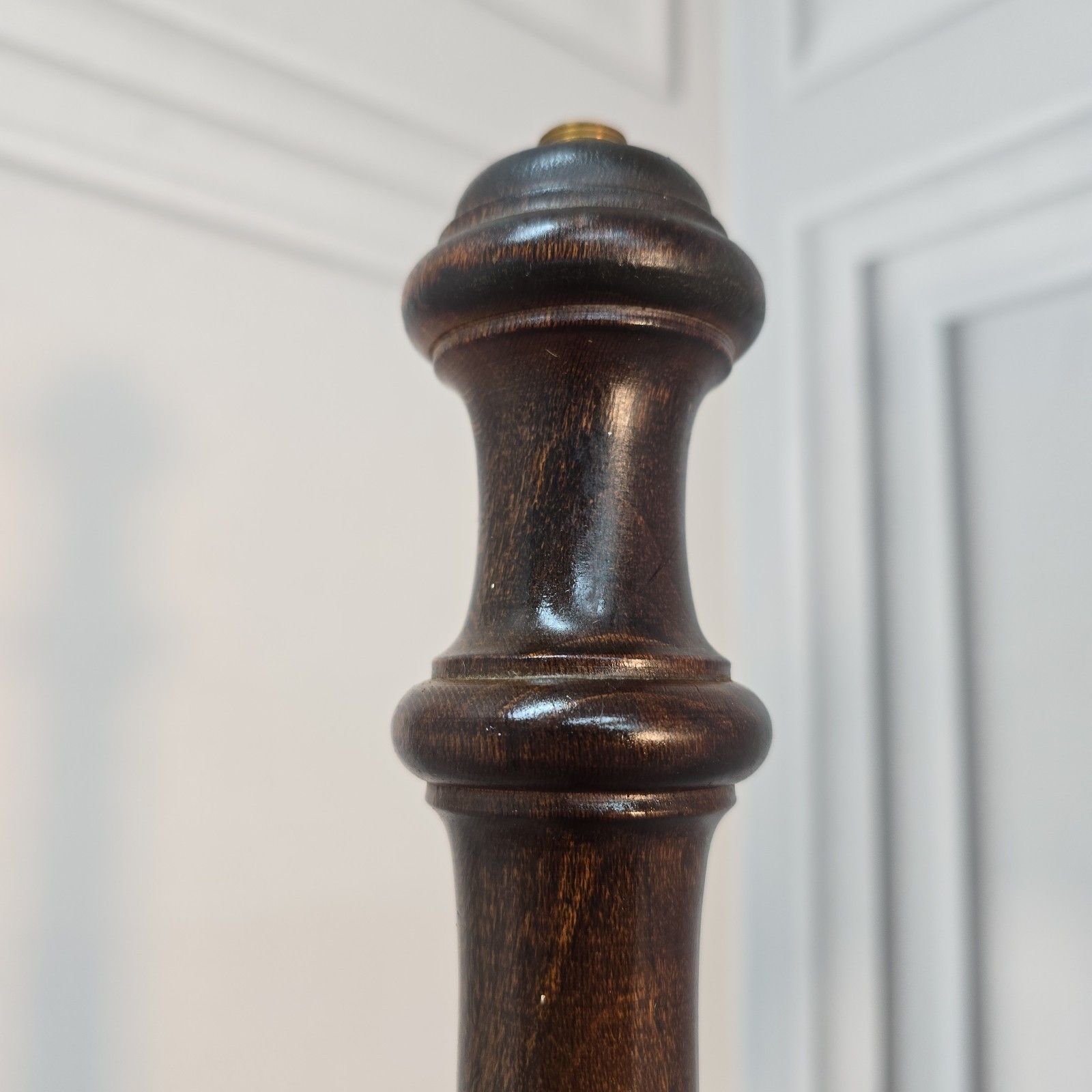 photo buy Vintage Oak Standard Lamp Turned Wooden Fluted Floor Light For Rewire Retro