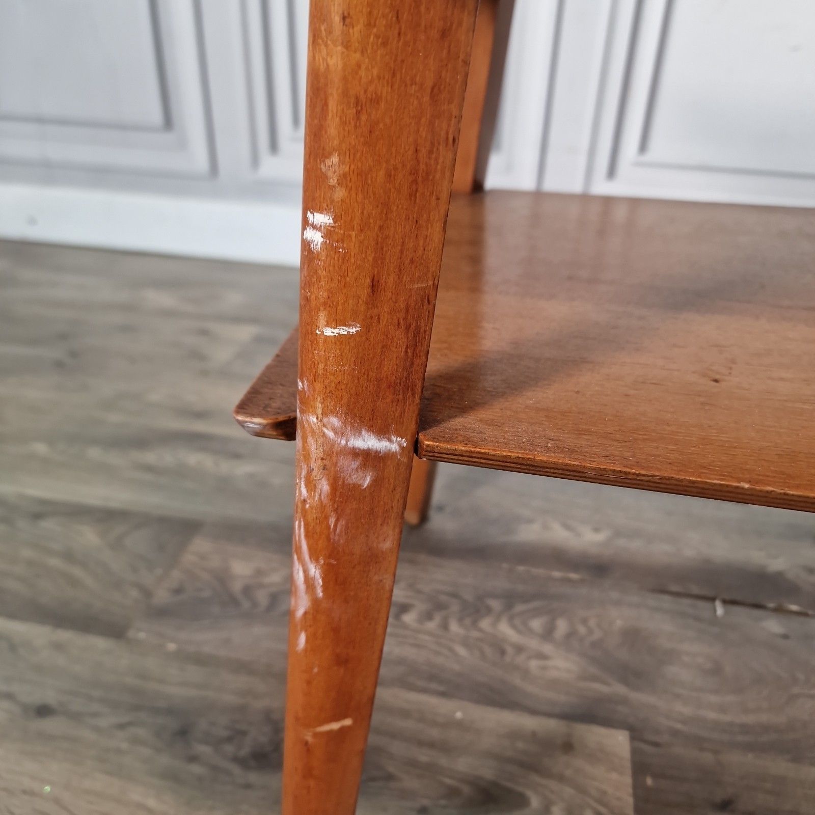 Vintage Teak Coffee Table Magazine Shelf Mid Century Retro Wooden Side Project photo 70.0