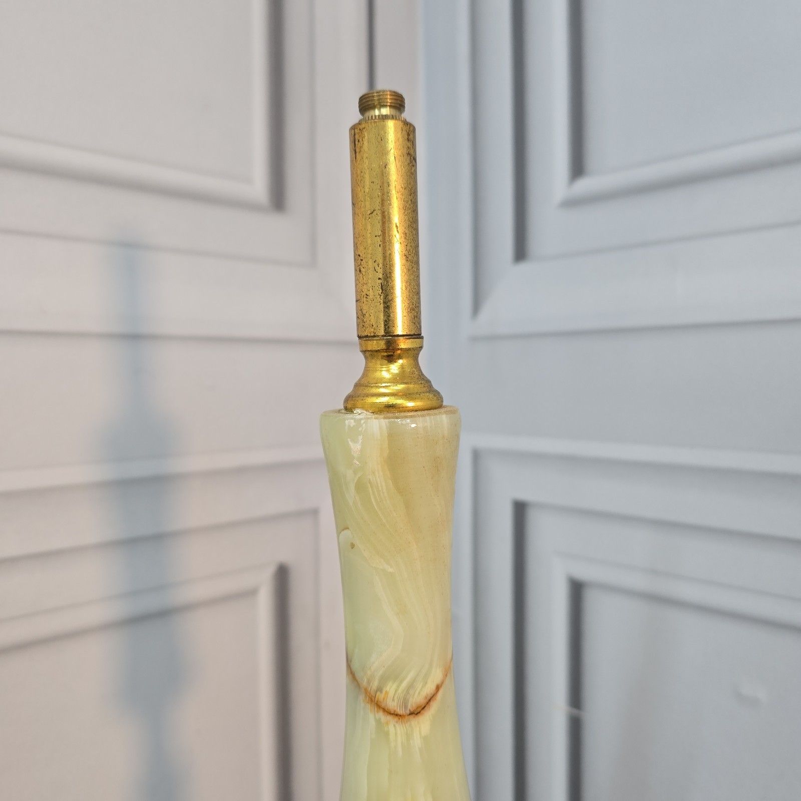 photo furniture Vintage Marble Standard Lamp Retro Brass Floor Room Light For Rewire