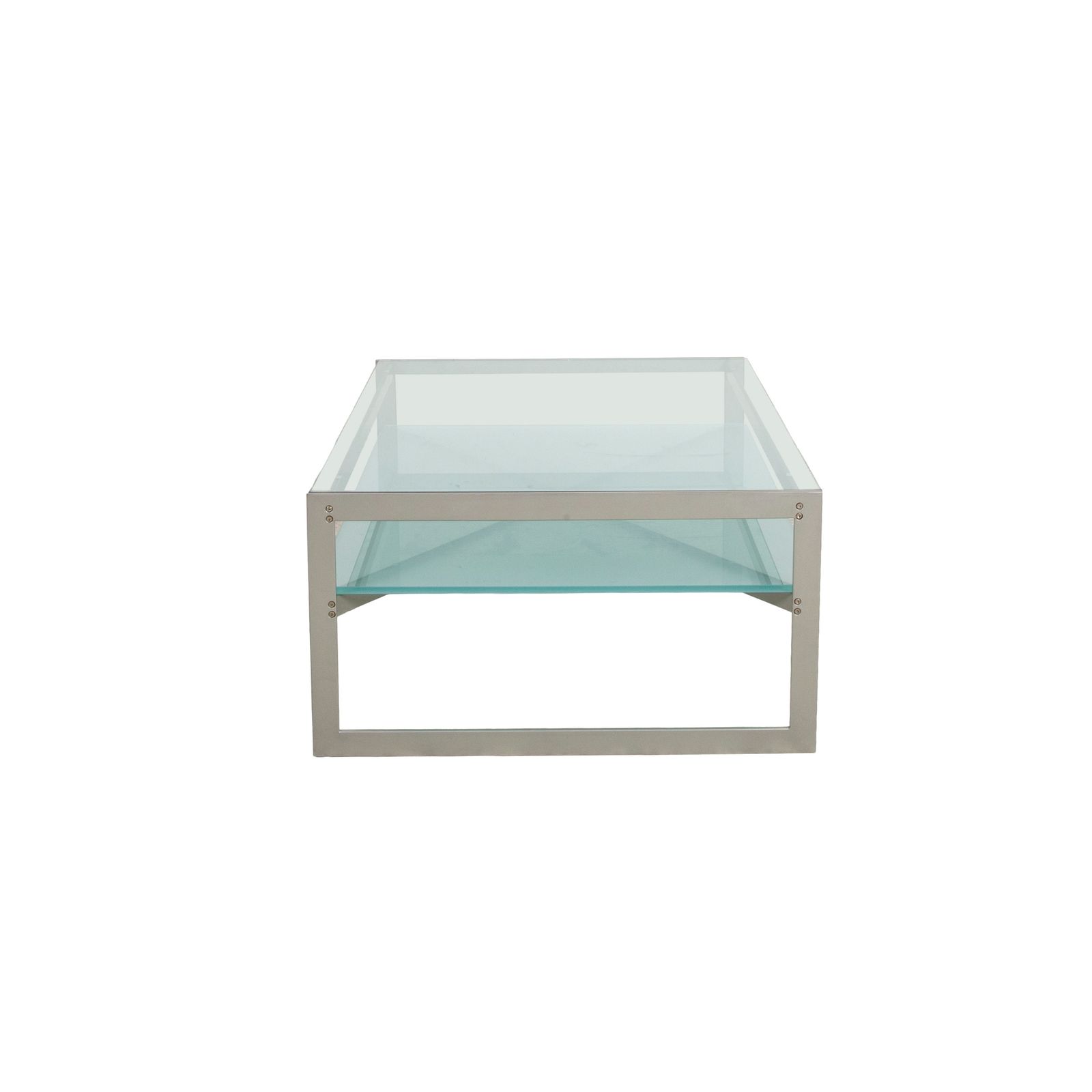 Table basse Christine Kröncke Carax en verre, gris argenté et bleu photo buy