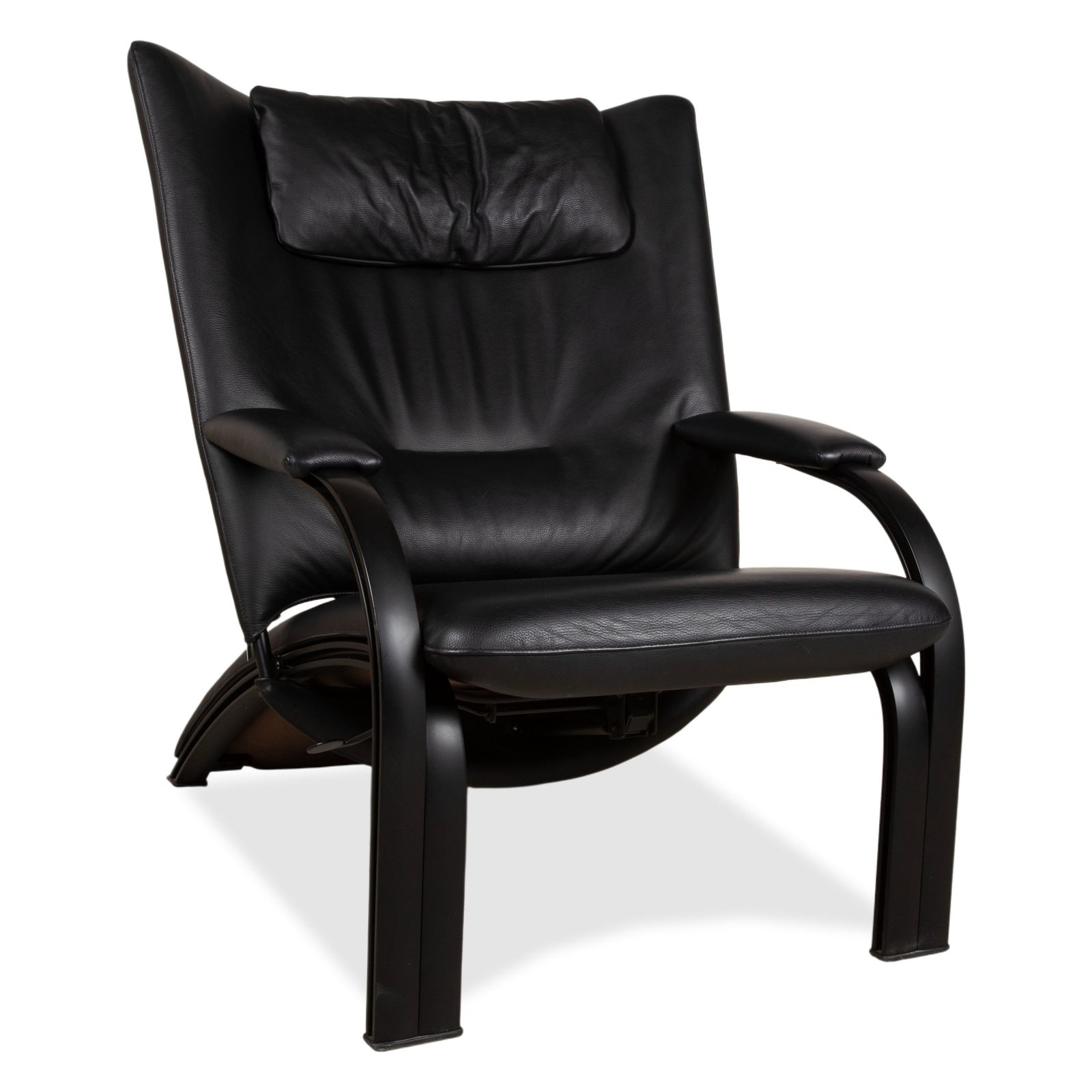 Fauteuil Wk Wohnen Spot 698 en cuir noir, fonction manuelle
