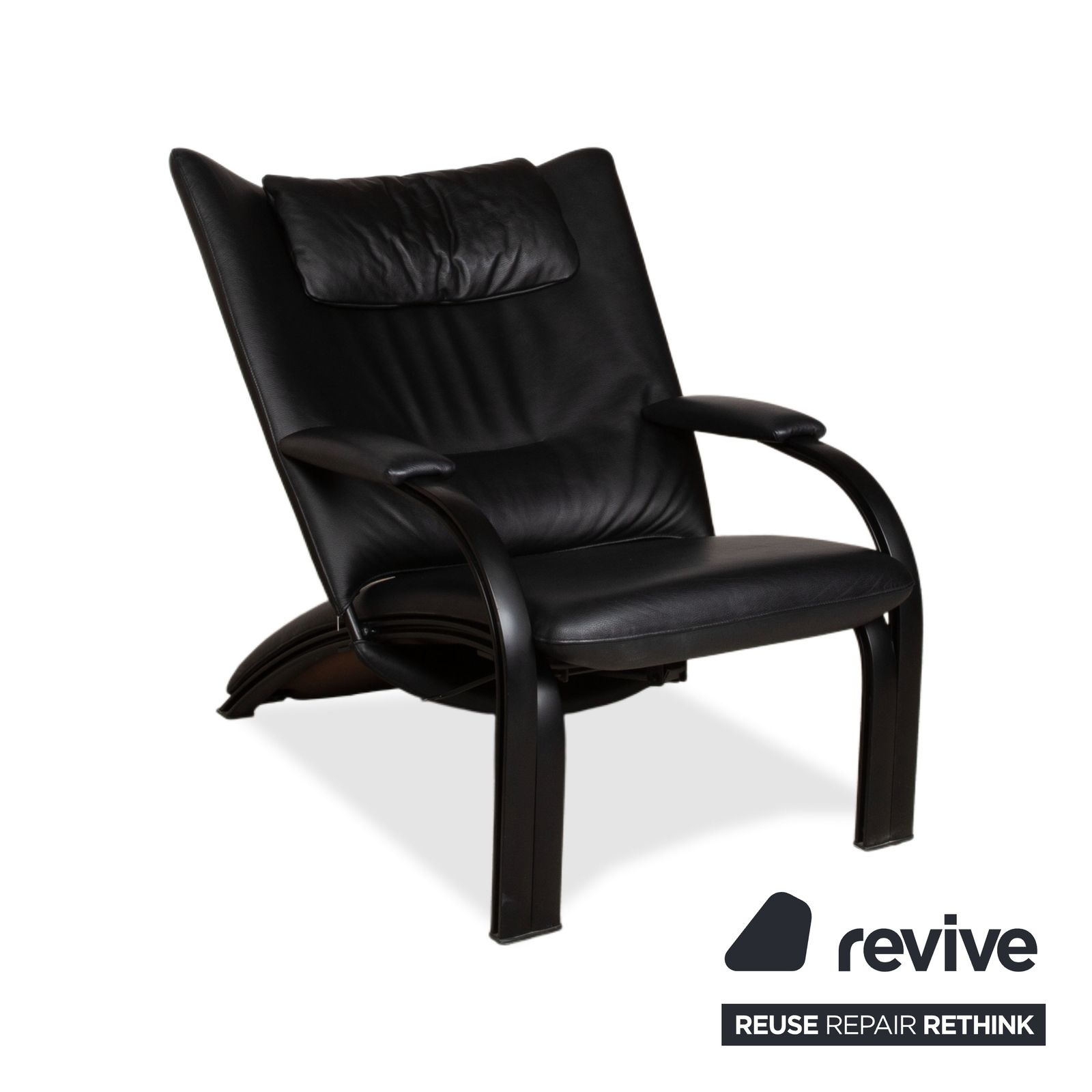 Fauteuil Wk Wohnen Spot 698 en cuir noir, fonction manuelle photo Mobilier