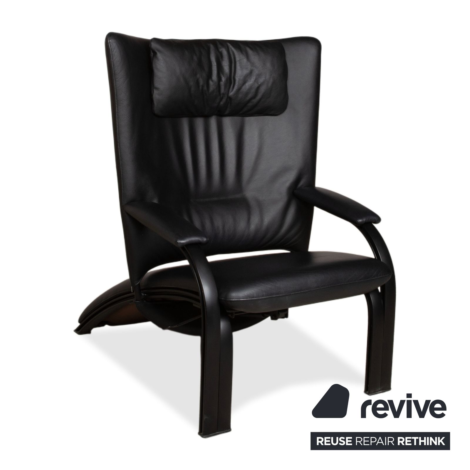 Fauteuil Wk Wohnen Spot 698 en cuir noir, fonction manuelle photo vinterior