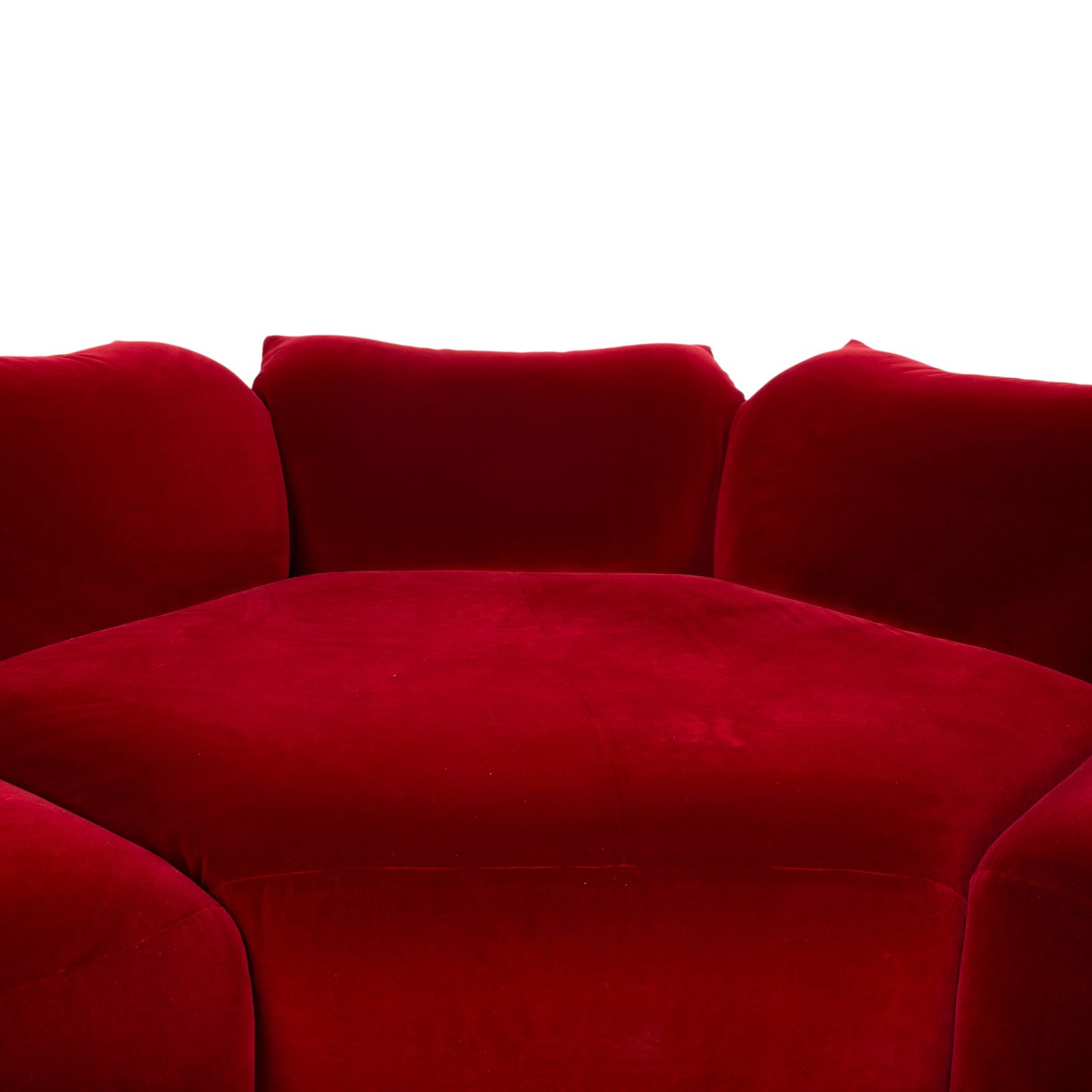 Edra Standard Stof Hoekbank Bordeauxrood Velours Chaise Links Manuele Functie photo vintage