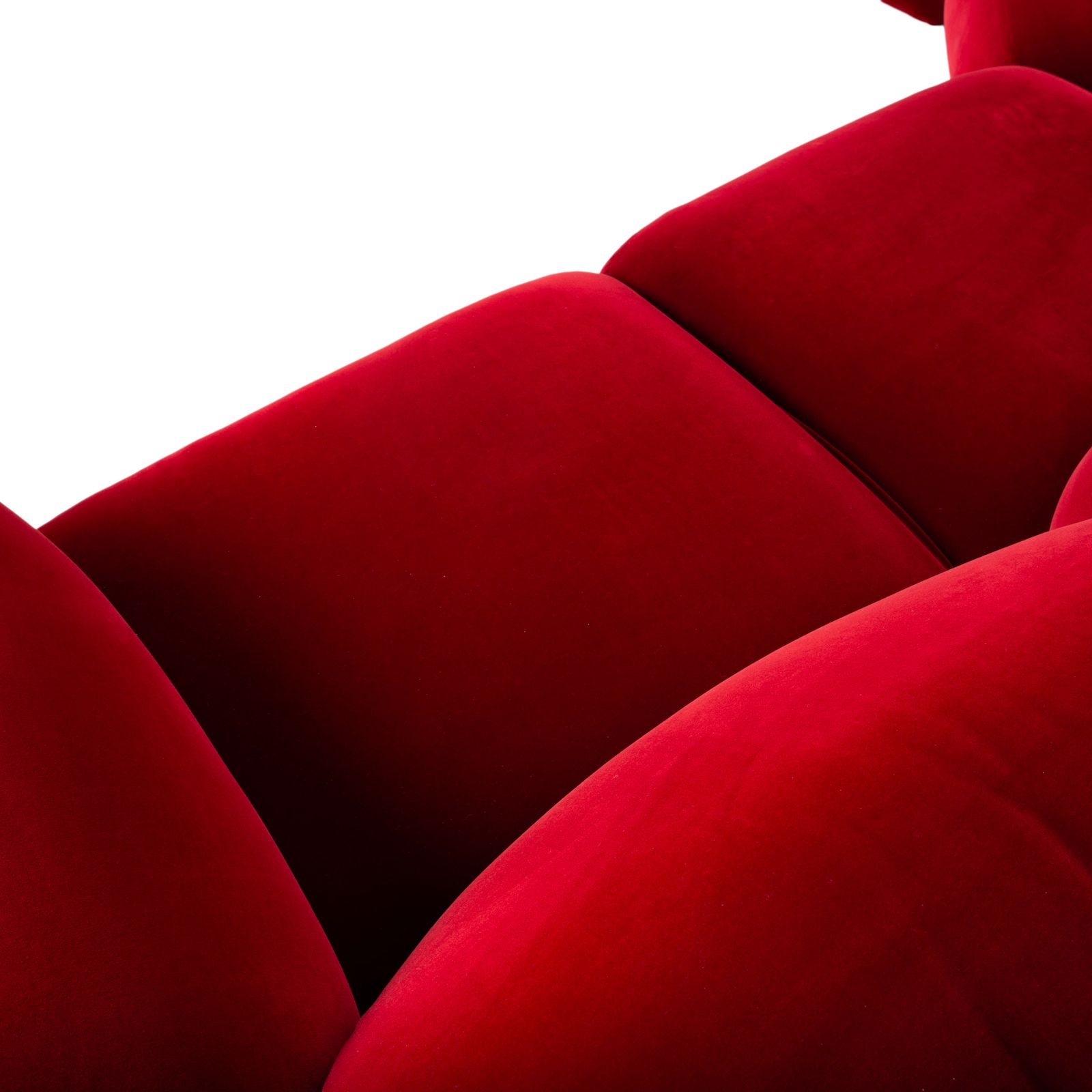 photo furniture Edra Standard Stof Hoekbank Bordeauxrood Velours Chaise Links Manuele Functie
