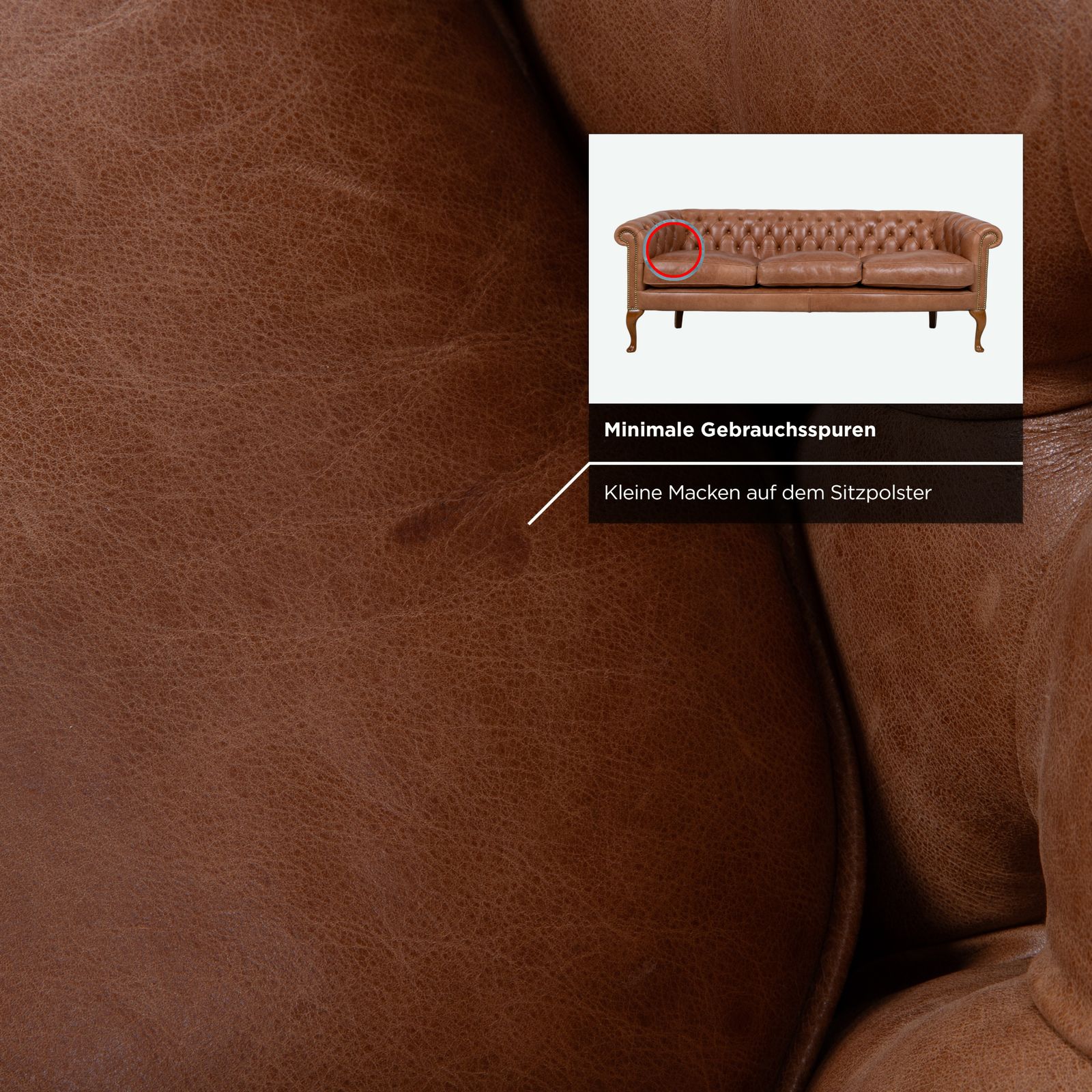 Von Wilmowsky Chesterfield Leather Three Seater Brown Sofa Vintage photo vintage