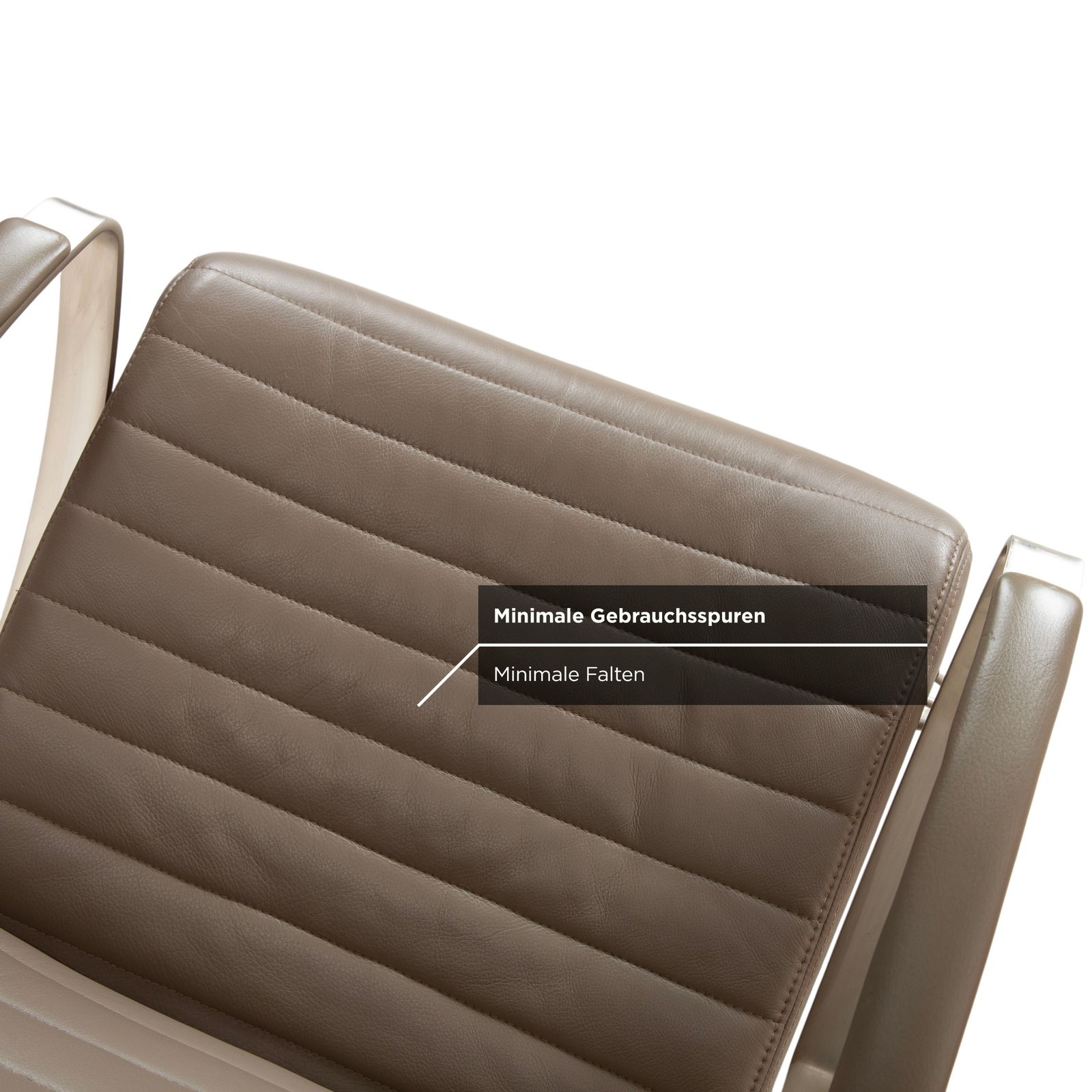 photo for sale Fauteuil BoConcept Wing en cuir, vert olive, beige, gris, taupe, fonction manuelle