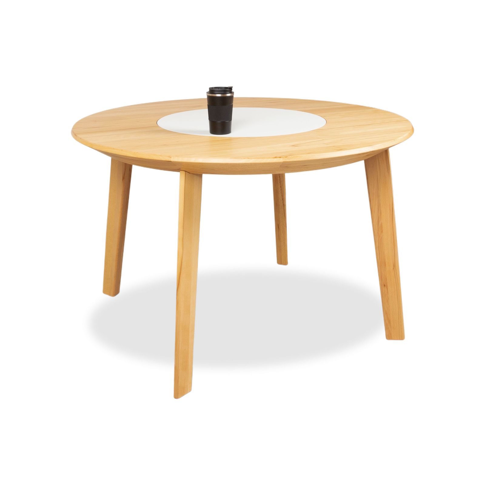 Table à manger Team 7 Miro en bois, marron, avec plateau rotatif, 120 x 120 cm photo for sale