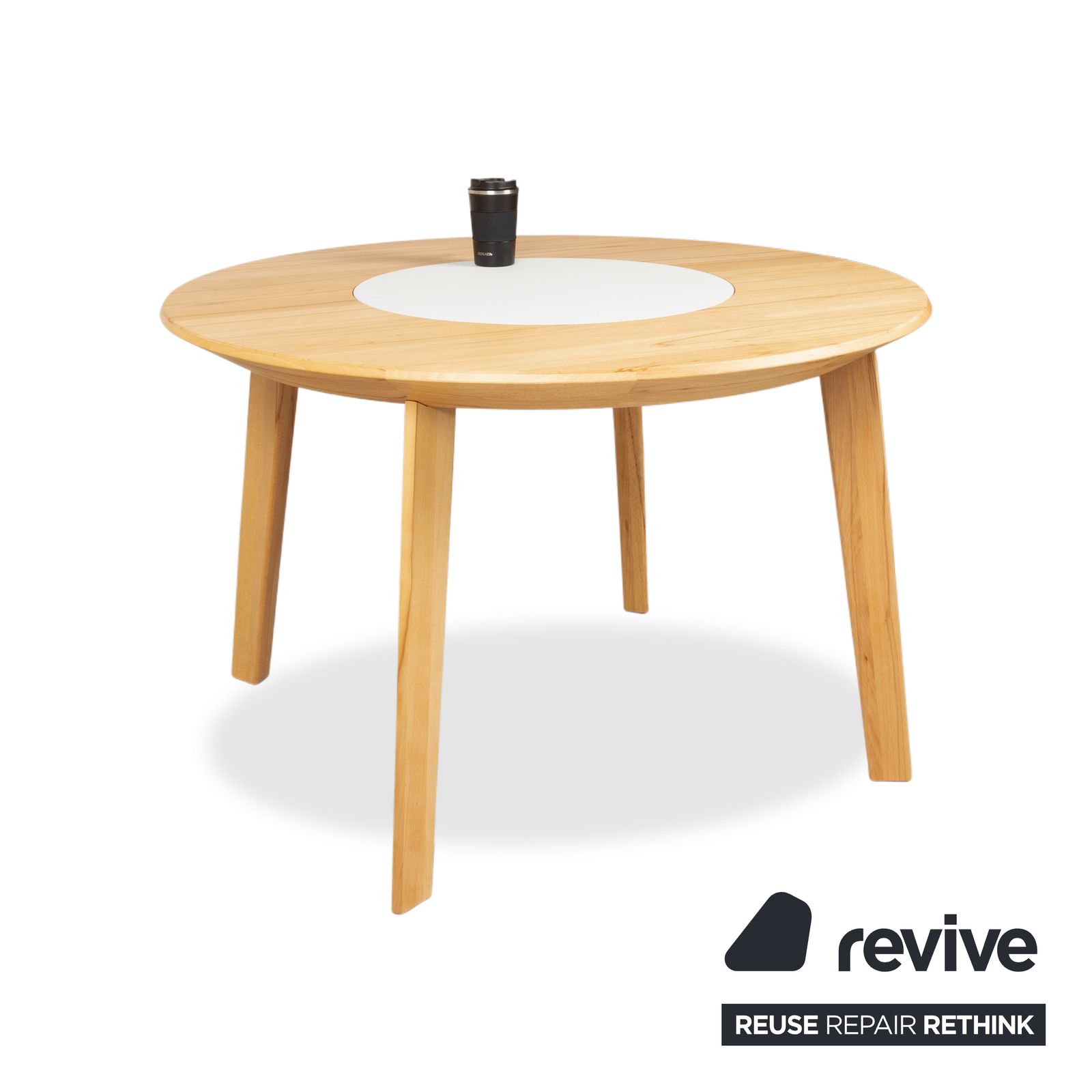 Table à manger Team 7 Miro en bois, marron, avec plateau rotatif, 120 x 120 cm photo 4359.0