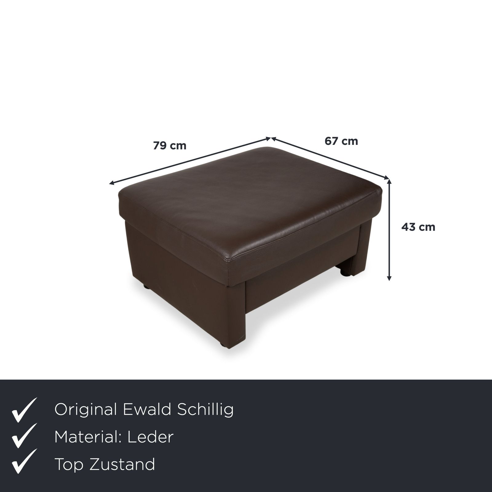 Tabouret Ewald Schillig Concept Plus en cuir, brun gris moka photo furniture