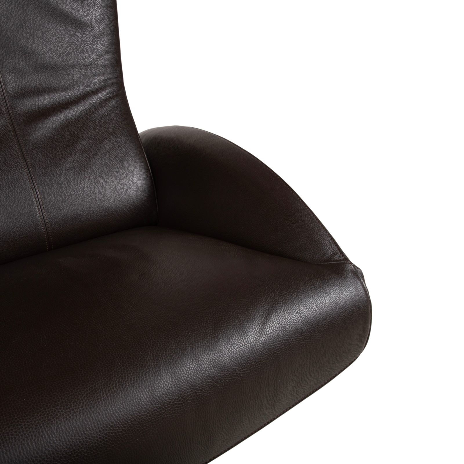 Fauteuil FSM Mate en cuir brun, brun foncé, moka, fonction électrique, batterie, fonction relax photo vinterior