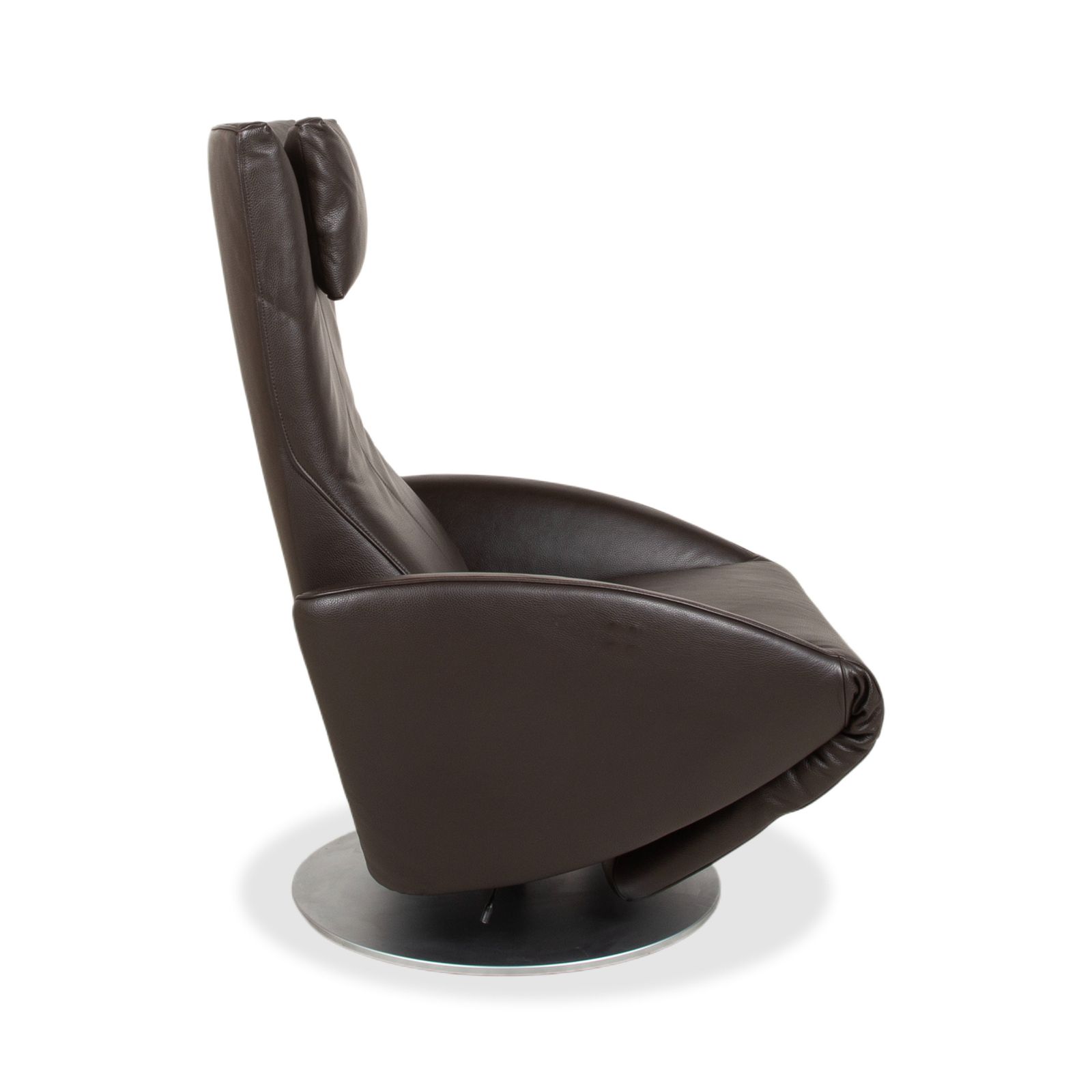 Mobilier Fauteuil FSM Mate en cuir brun, brun foncé, moka, fonction électrique, batterie, fonction relax photo