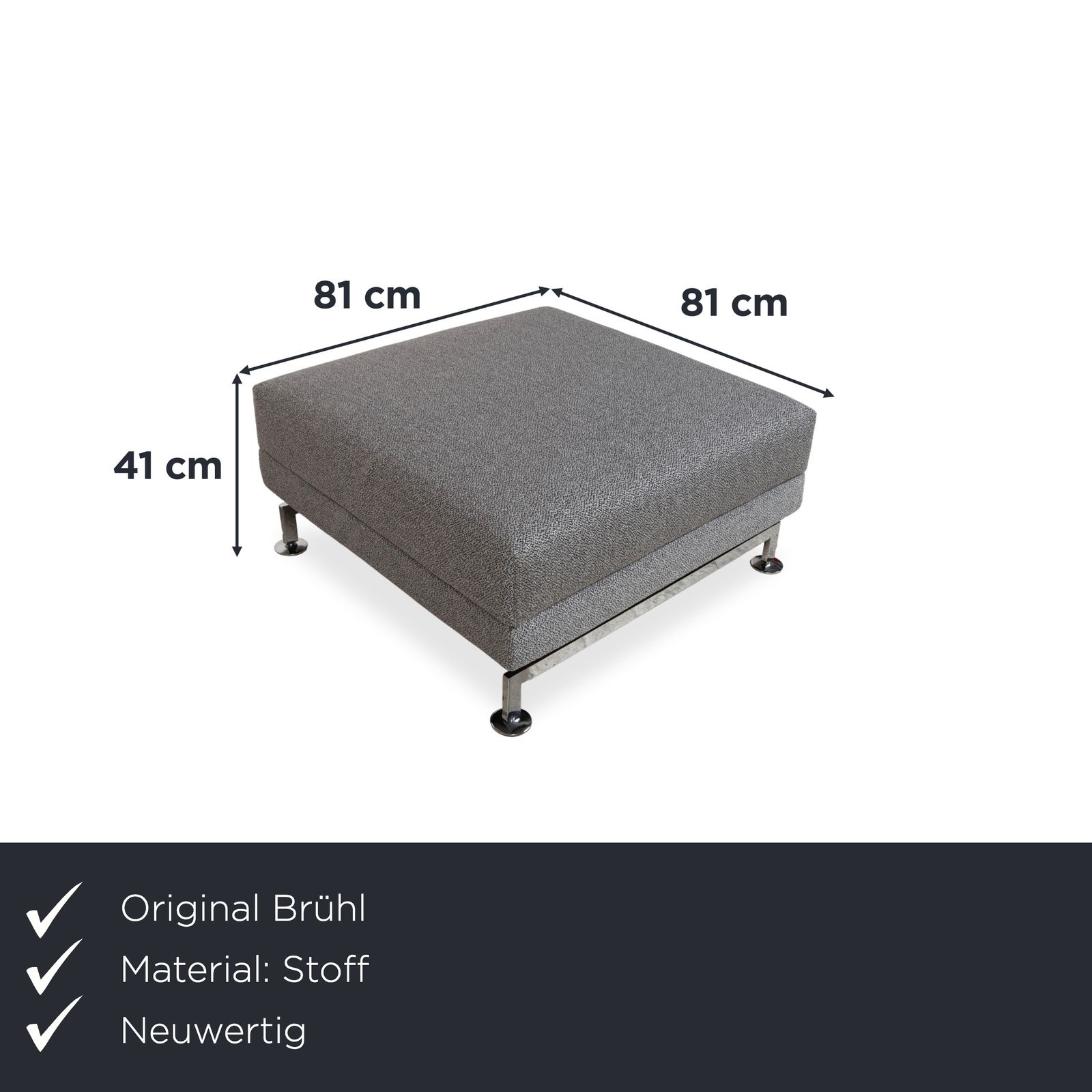 Pouf Brühl Moule en tissu gris photo furniture