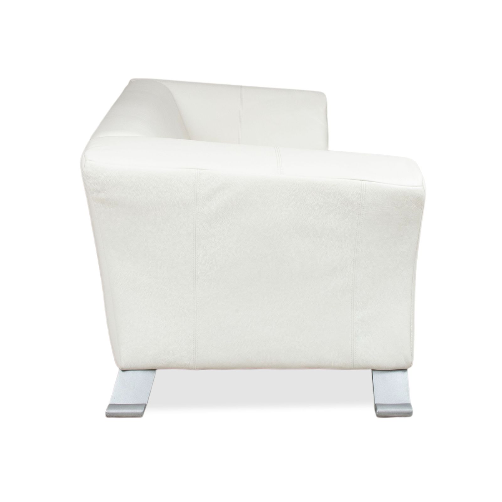 Meubels Rolf Benz 322 driezitsbank – leer, wit/crème photo