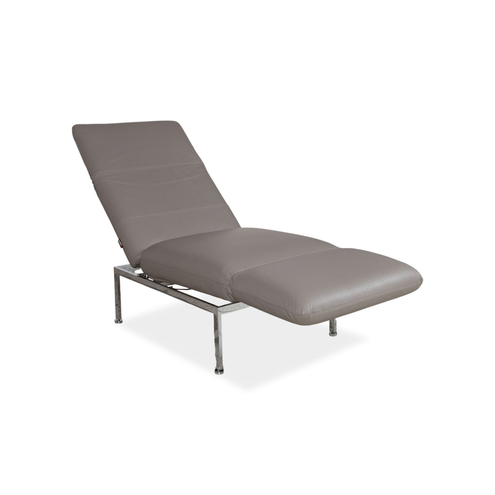 Brühl Roro Leren Fauteuil, Grijs Chroom, Manuele Functie