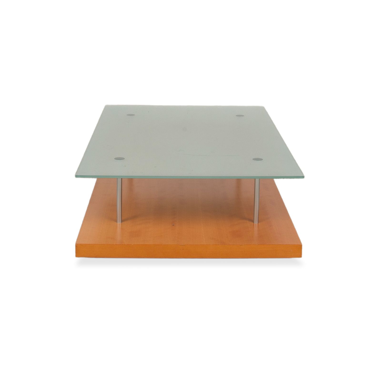 Mobilier Table basse Ligne Roset en bois et verre, poirier brun, 120 x 78 cm photo