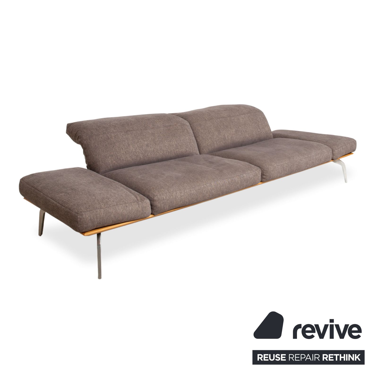 Canapé 3 places Musterring MR 495 en tissu, gris taupe brun, fonction manuelle photo Mobilier