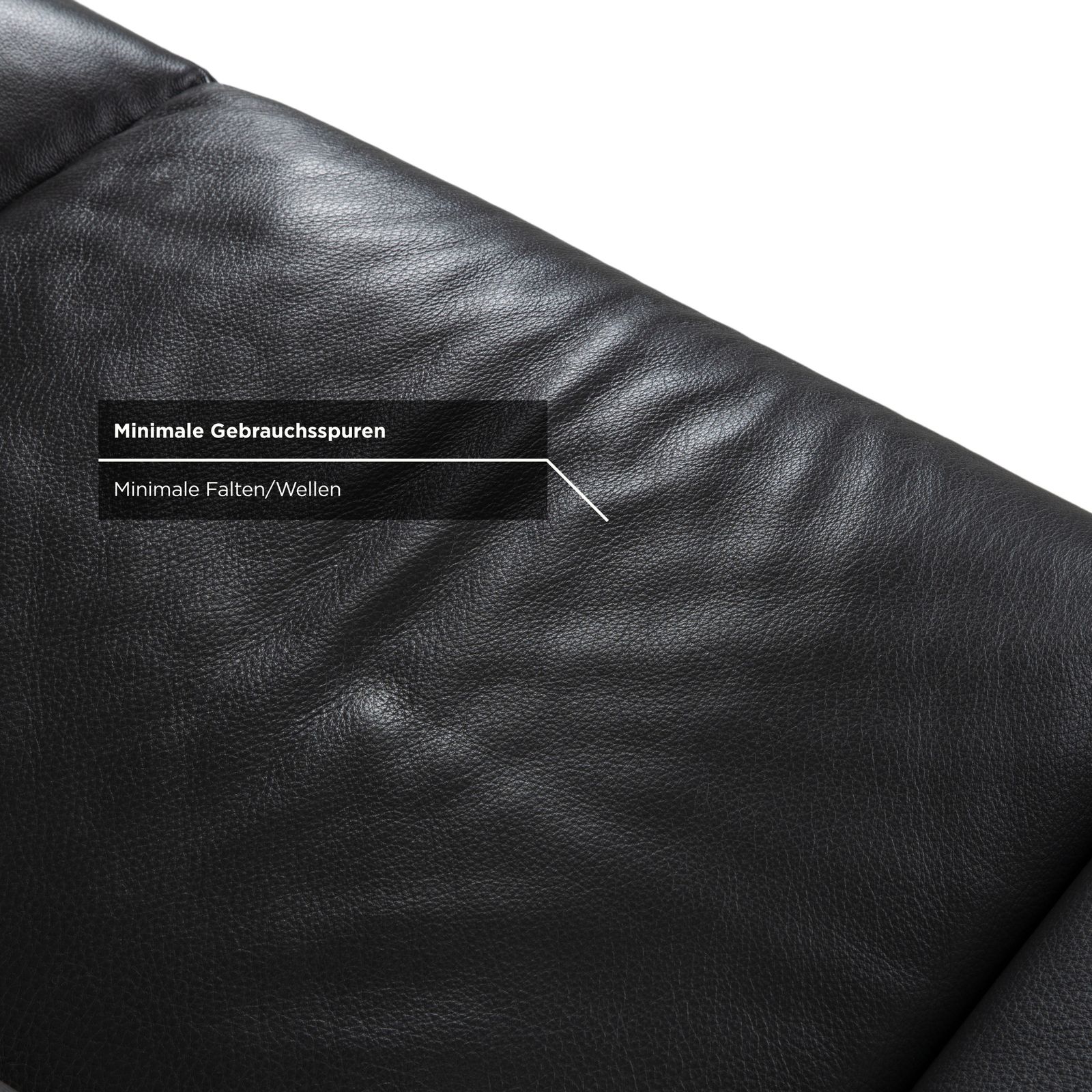 photo for sale Canapé 2 places Natuzzi Relevé en cuir noir