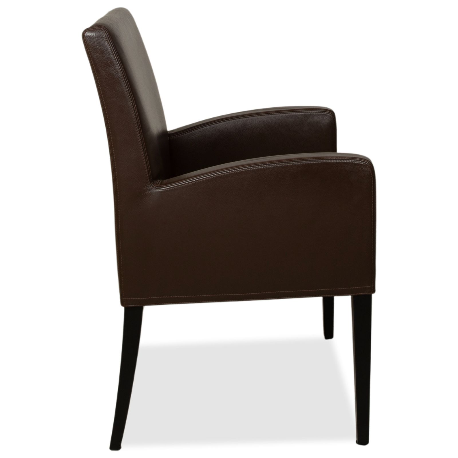 photo for sale Set Of 6 Wittmann Berlin Leather Chairs, Brown/Dark Brown, For Dining Room