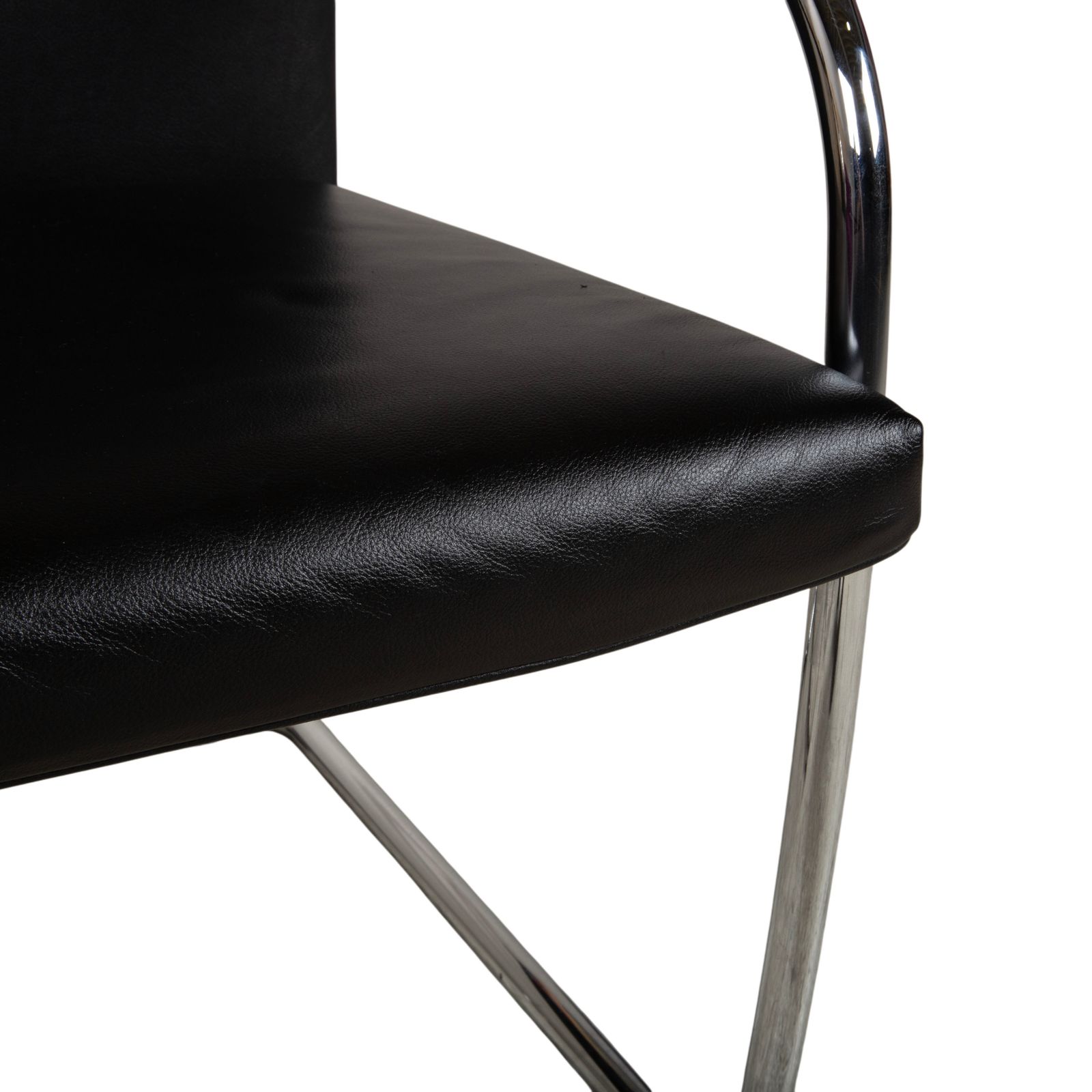 Set Of 8 Vitra Visasoft Leather, Black, Cantilever Office Chairs photo 5924.0