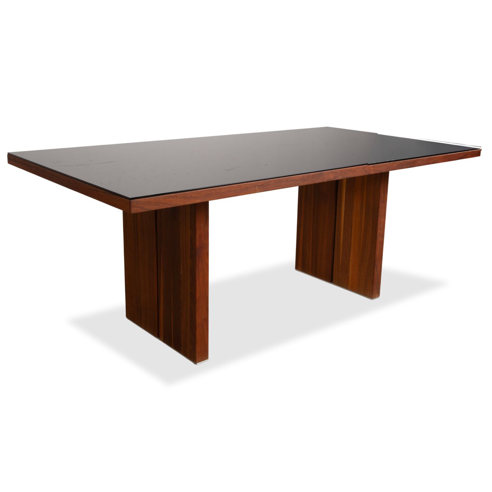 Table à manger Rolf Benz, bois et verre, noire et marron, 190 x 100 cm