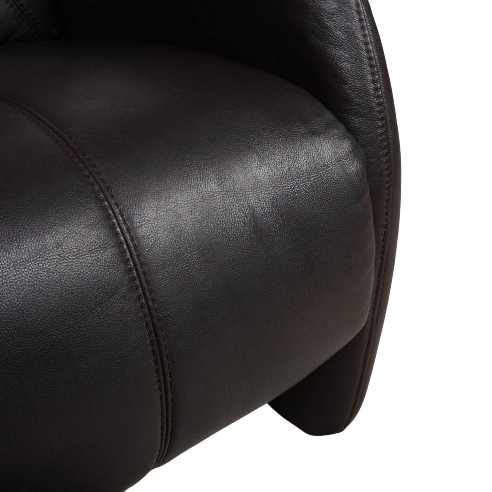 Fauteuil Himolla Cumuly en cuir gris anthracite, fonction manuelle inclinable photo vintage