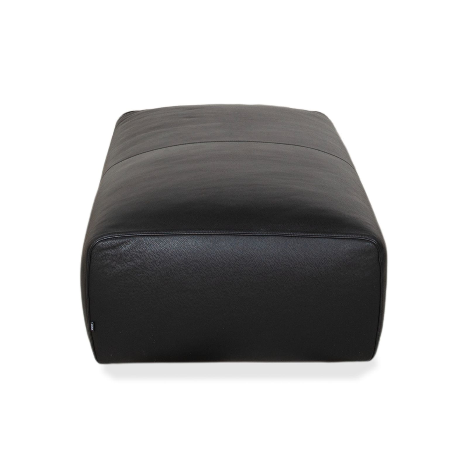 Pouf Cor Moss en cuir noir photo vintage