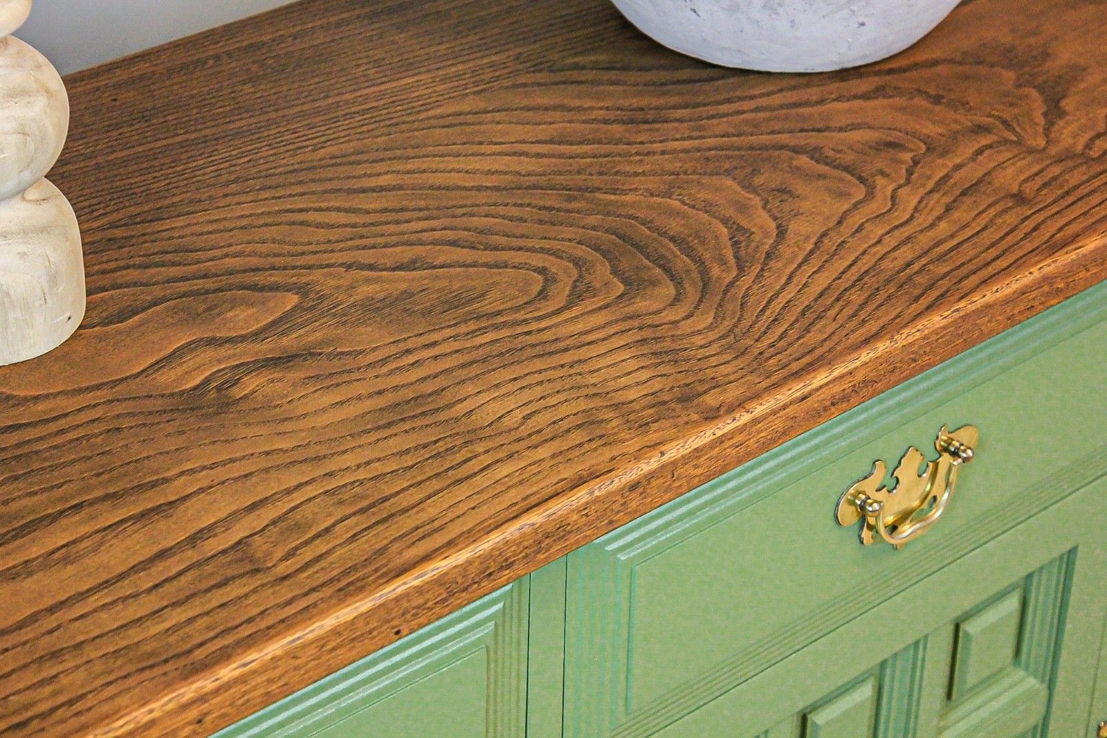 Large Antique Mid Century Solid Oak Sideboard Dresser Console Table Showhome photo for sale