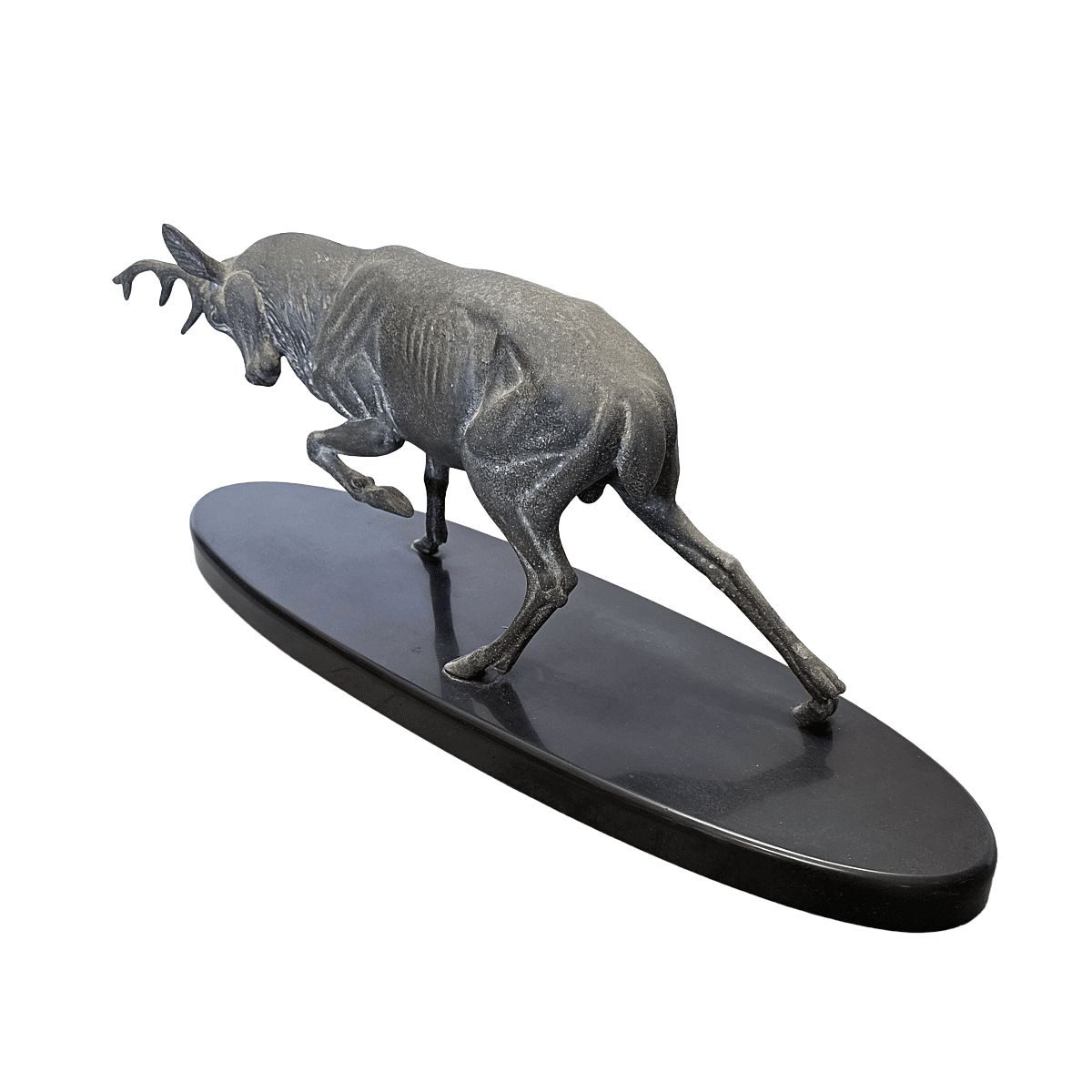 Art Deco Deer Sculpture On Marble Base Irénée Rochard, 1920/30s photo for sale