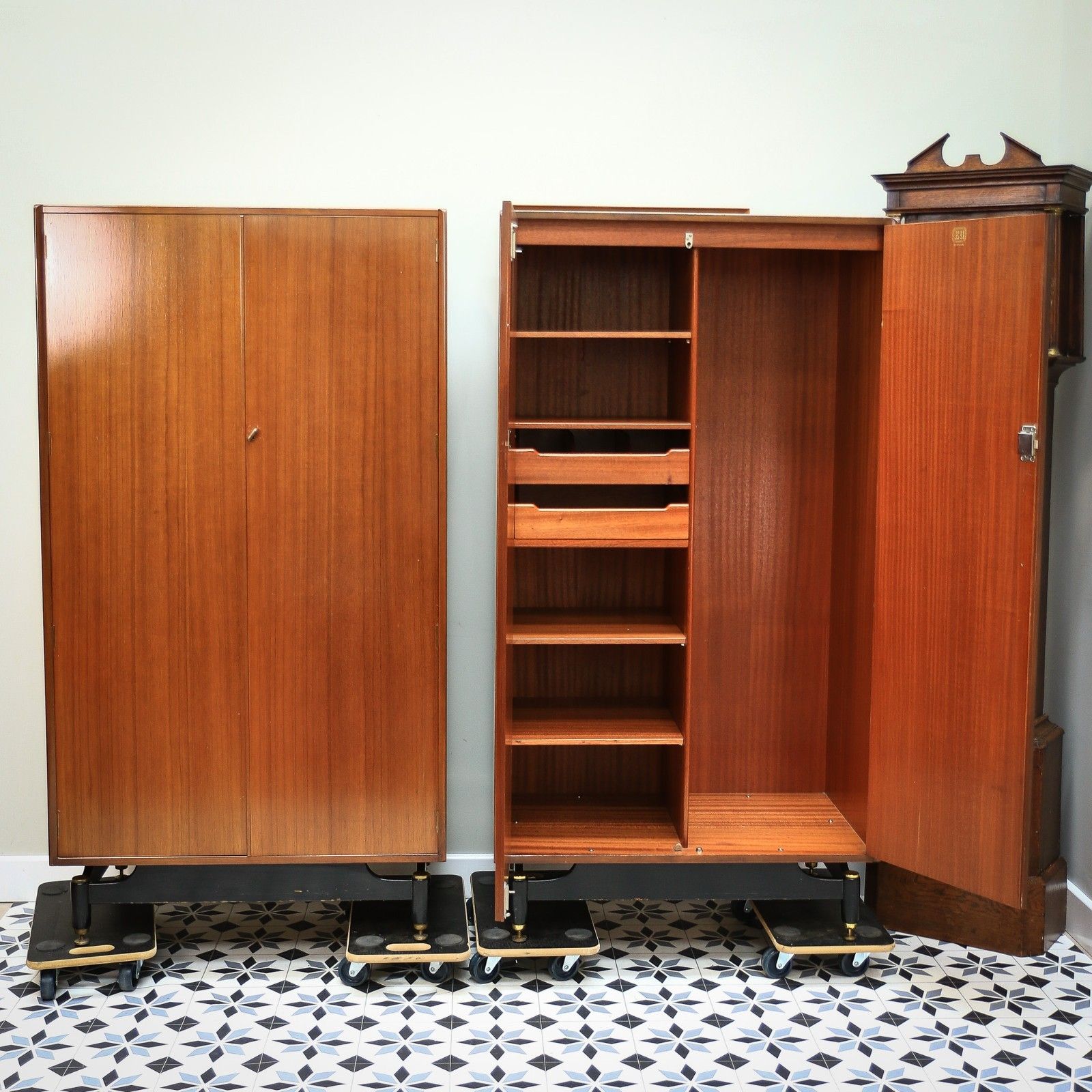 A Pair Of G Plan Tola And Black His And Hers Wardrobes Librenza Range 1960s