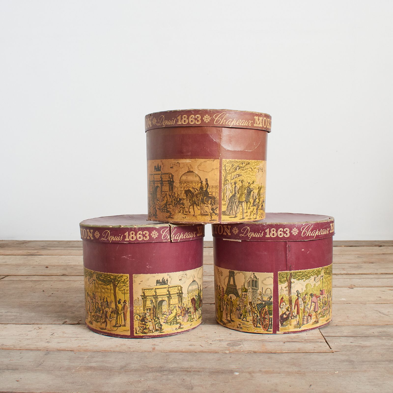 Set Of Three 19th Century French Hat Boxes photo furniture