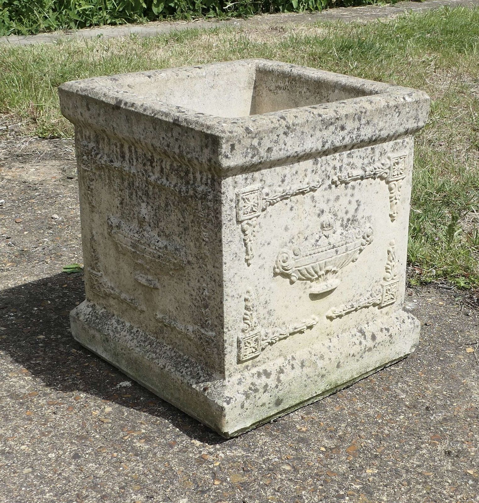 Large Square Garden Planter This Is A Good Piece It Is Set On A Chunky Plinth photo for sale