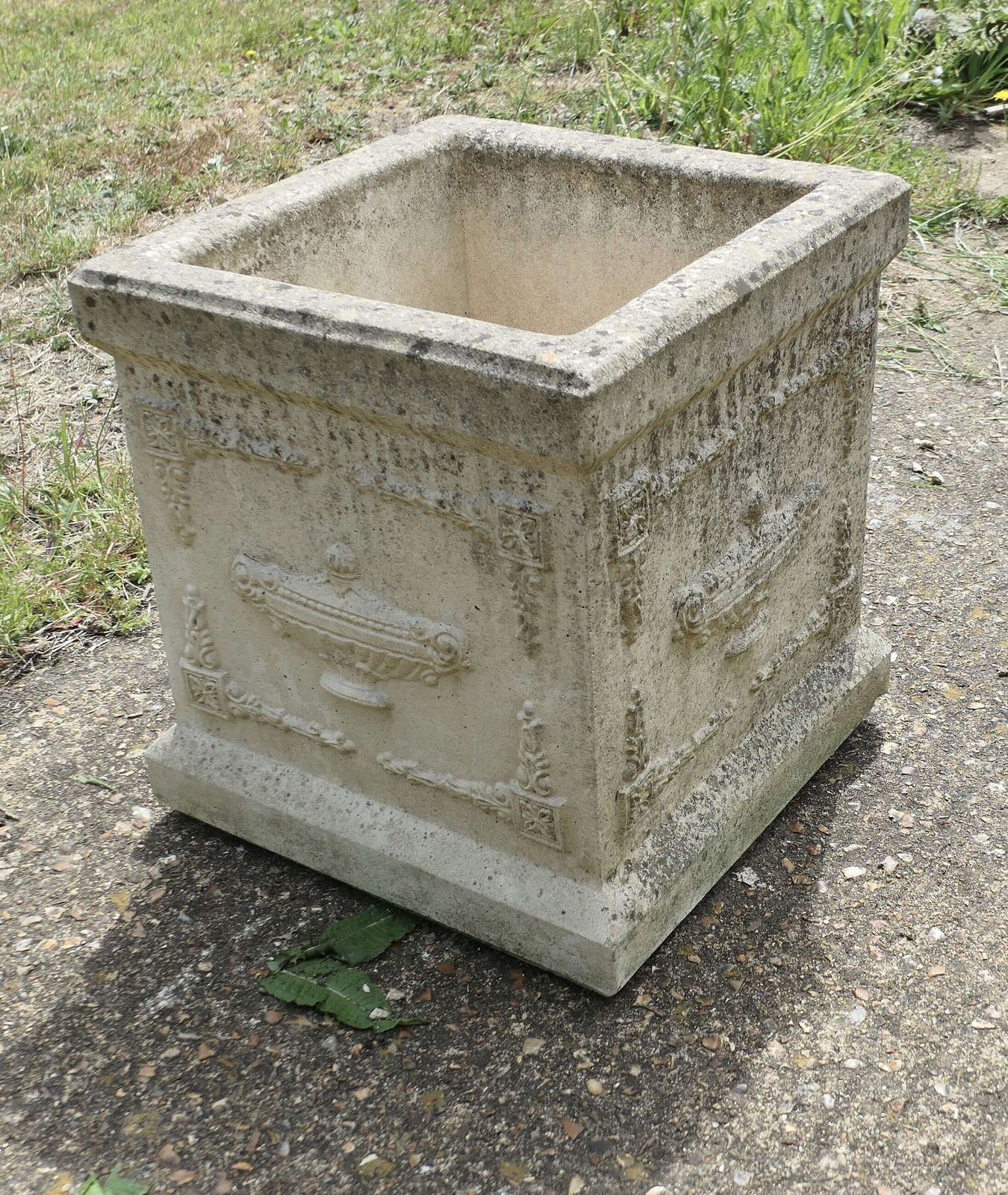Large Square Garden Planter This Is A Good Piece It Is Set On A Chunky Plinth photo vinterior