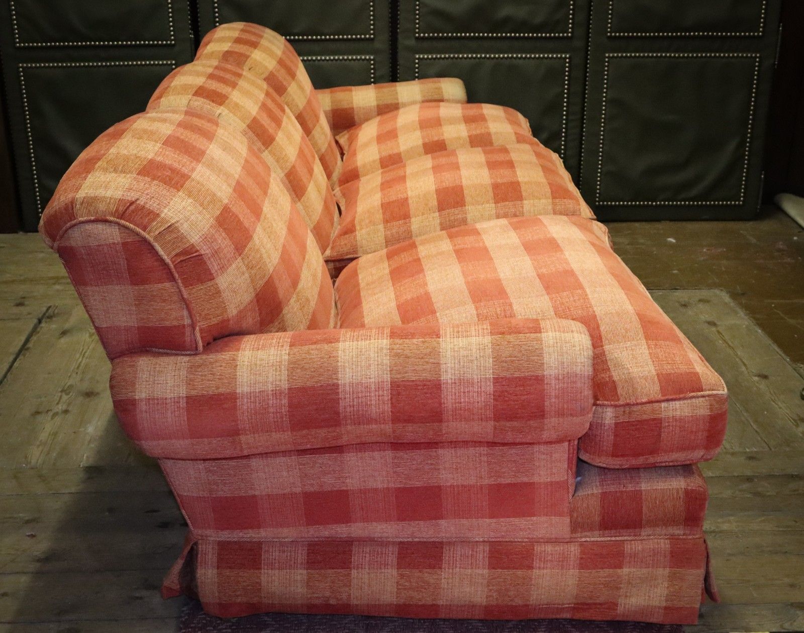photo vinterior George Smith Large 3 Seater Signature Short Scroll Arm Sofa Gingham Rrp£12000 🚚