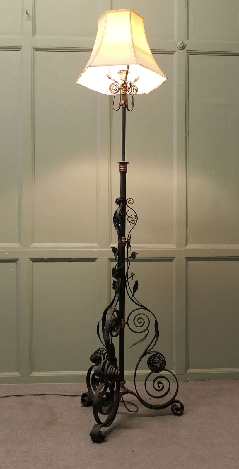 Decorative Wrought Iron Telescopic Floor Lamp This Is A Very Unusual Piece photo for sale