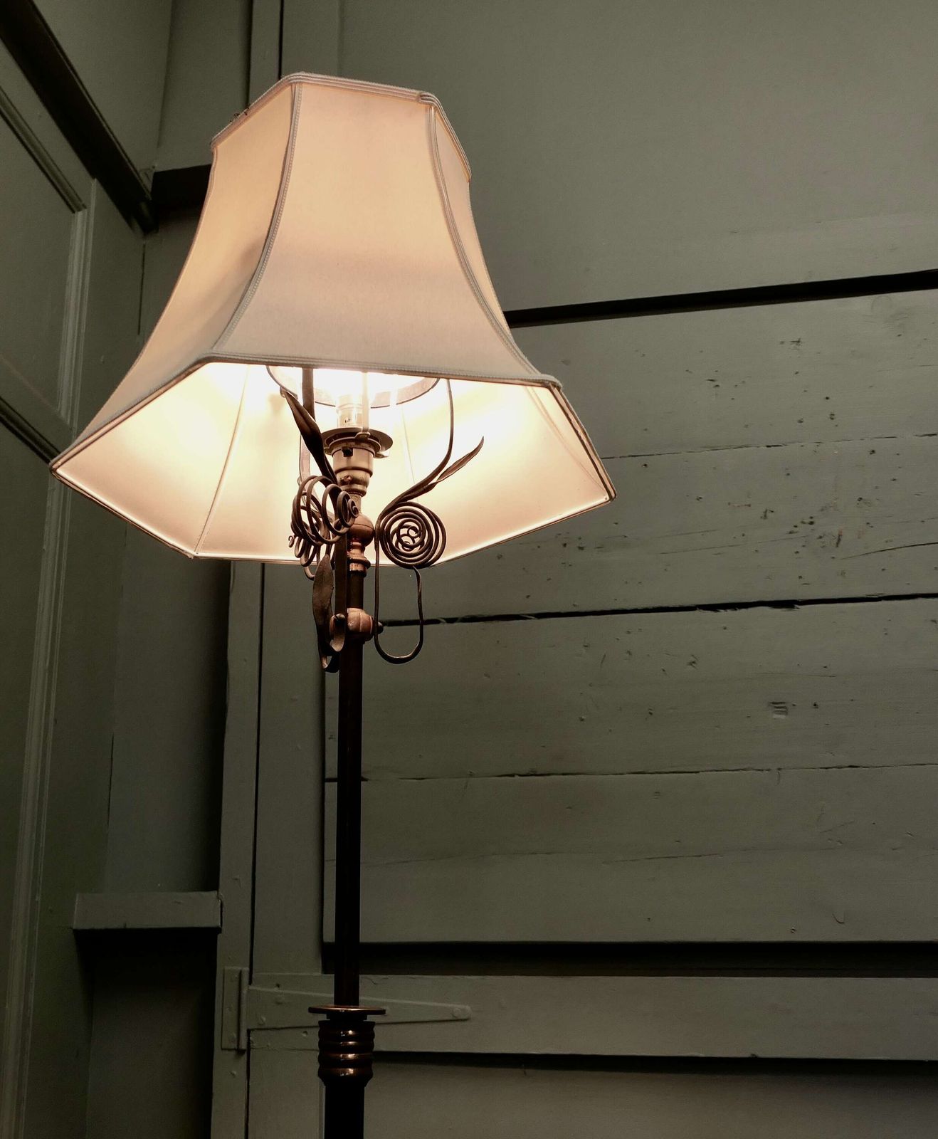 Decorative Wrought Iron Telescopic Floor Lamp This Is A Very Unusual Piece photo Lighting