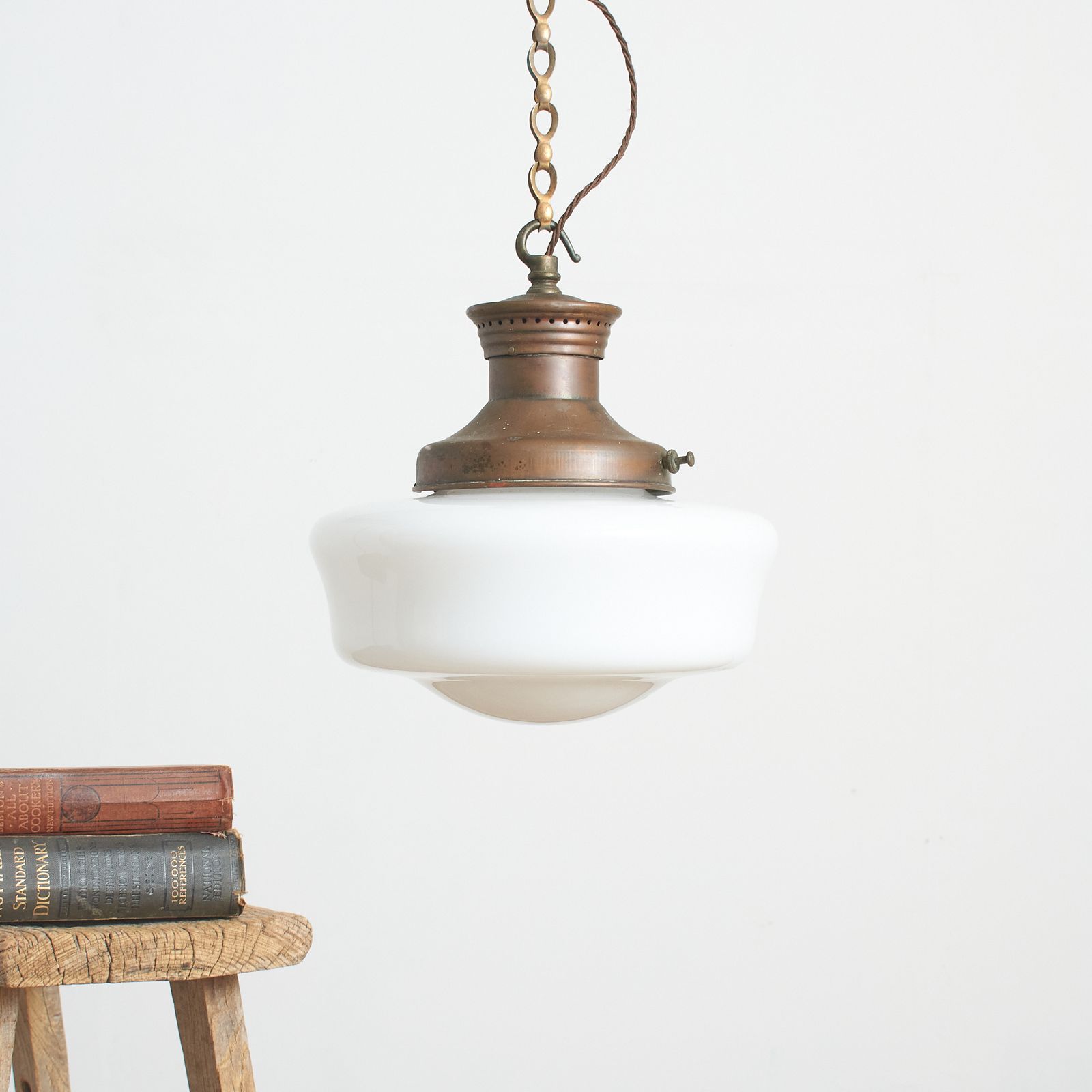 Antique Church Opaline Glass Pendant Light By Maxlume – E