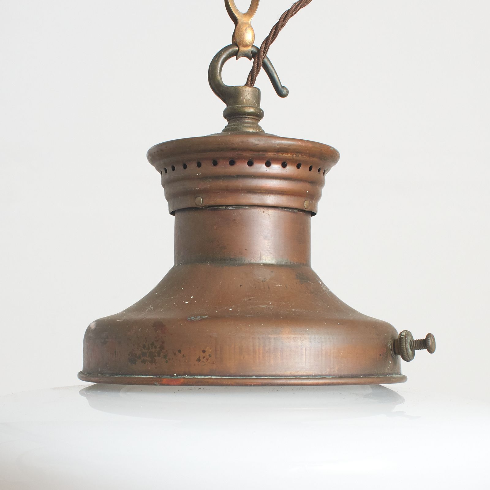 Antique Church Opaline Glass Pendant Light By Maxlume – E photo Lighting
