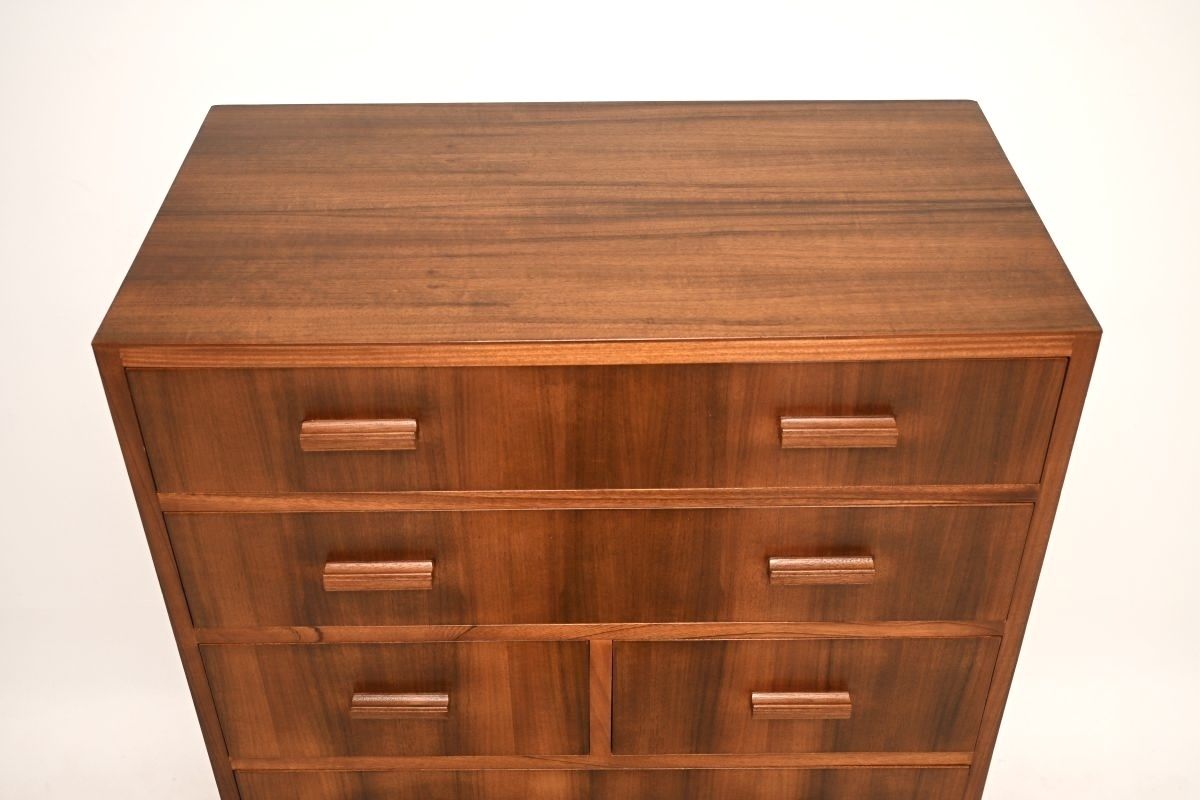 photo for sale Art Deco Figured Walnut Chest Of Drawers