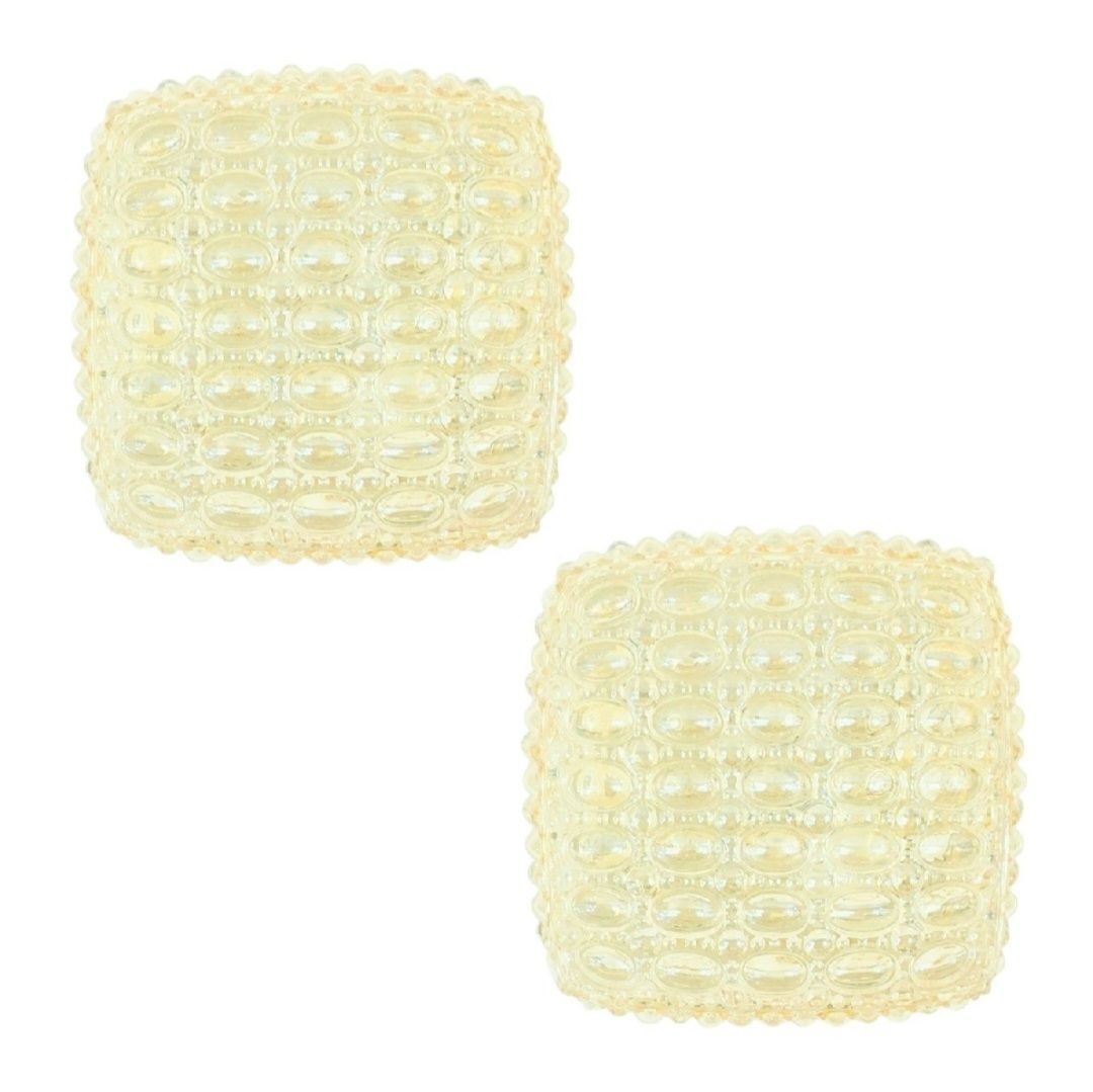 Pair Of Amber Bubble Glass Wall Lamps By Helena Tynell For Limburg, Germany, 1960s/1970s