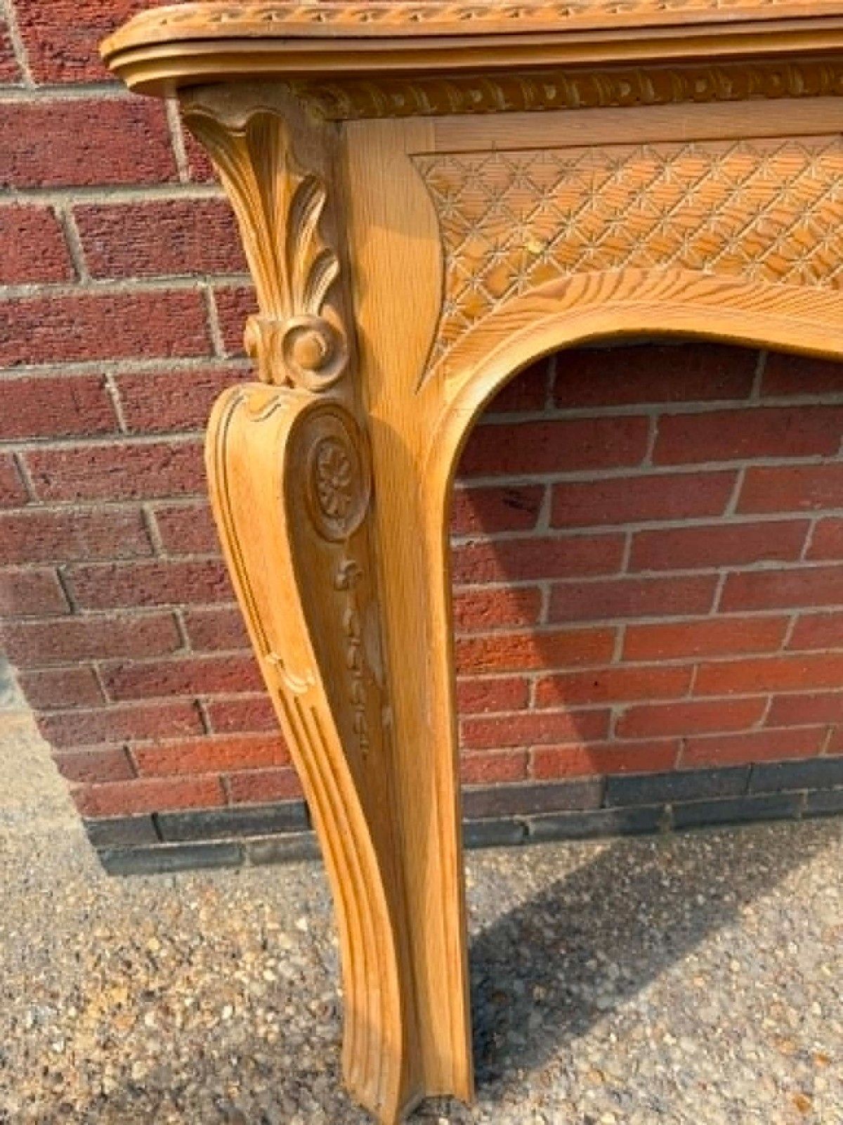 French  Carved Wooden Fire Surround Ready To Be Upcycled photo for sale