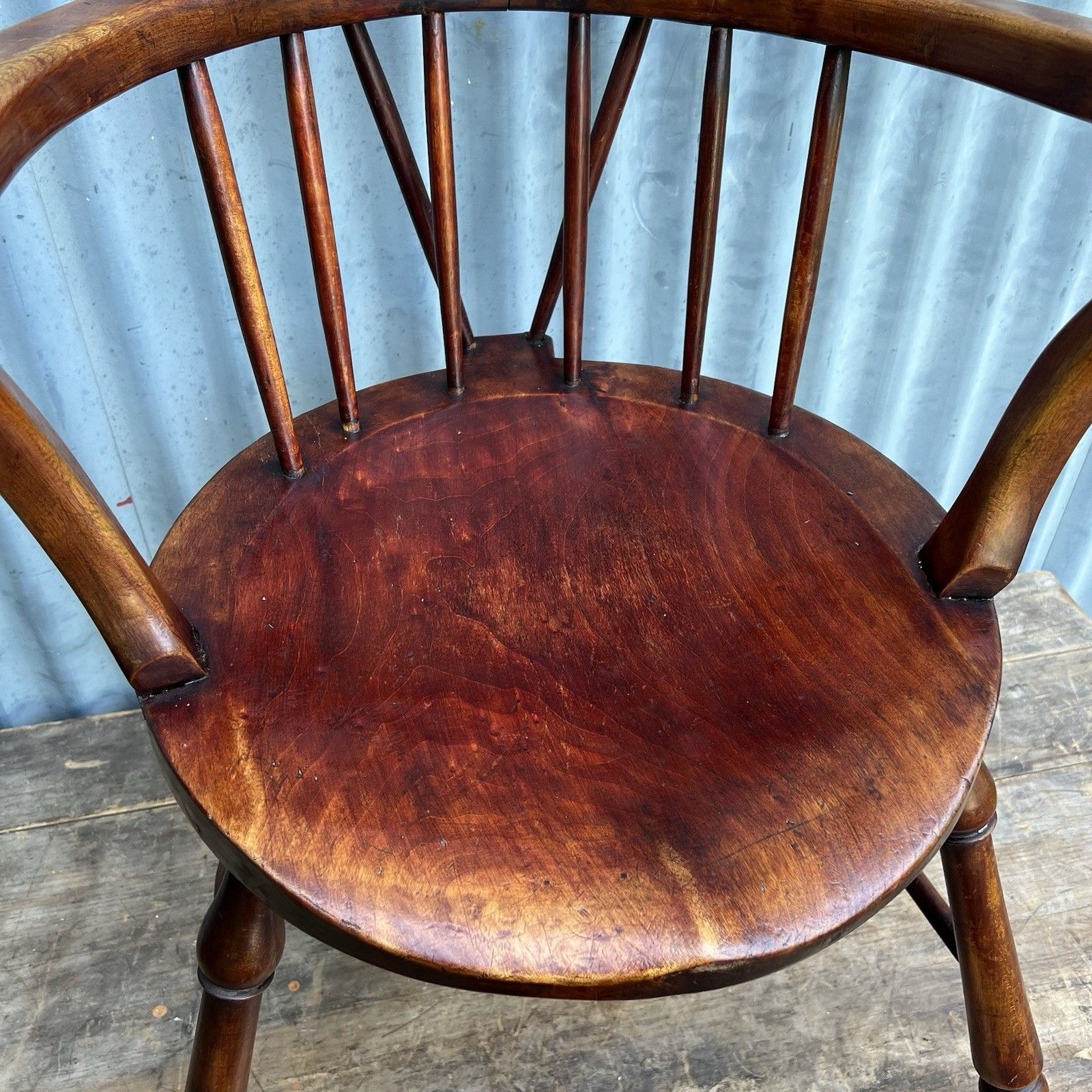 Antique Windsor Goldsmith Comb Stick Back Armchair 19th Century Elm & Beech photo 295.0